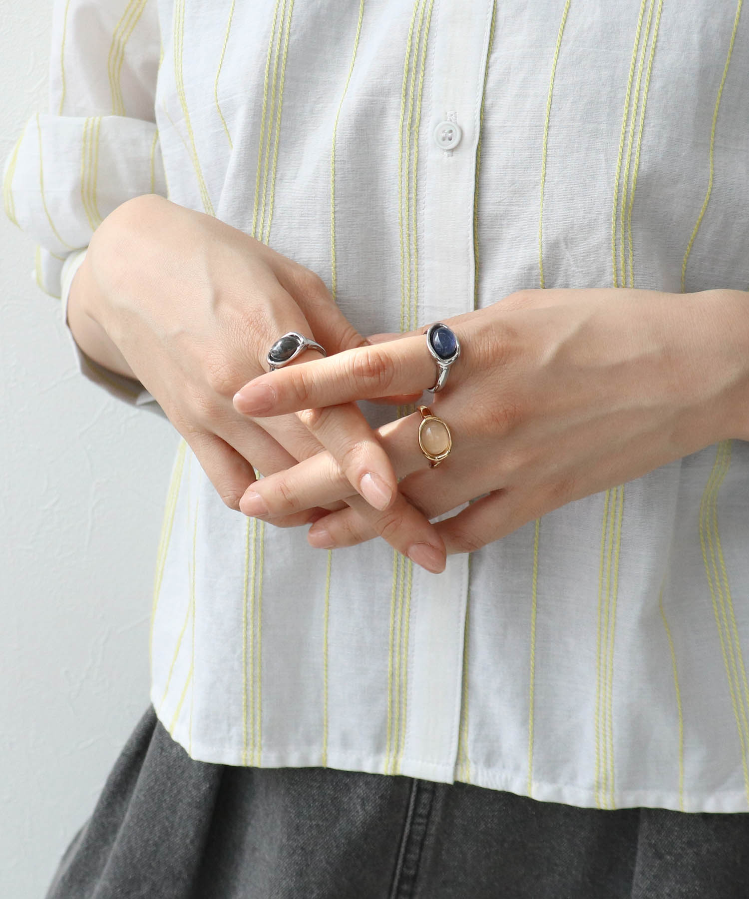 ステンレスカラーストーンリング#14