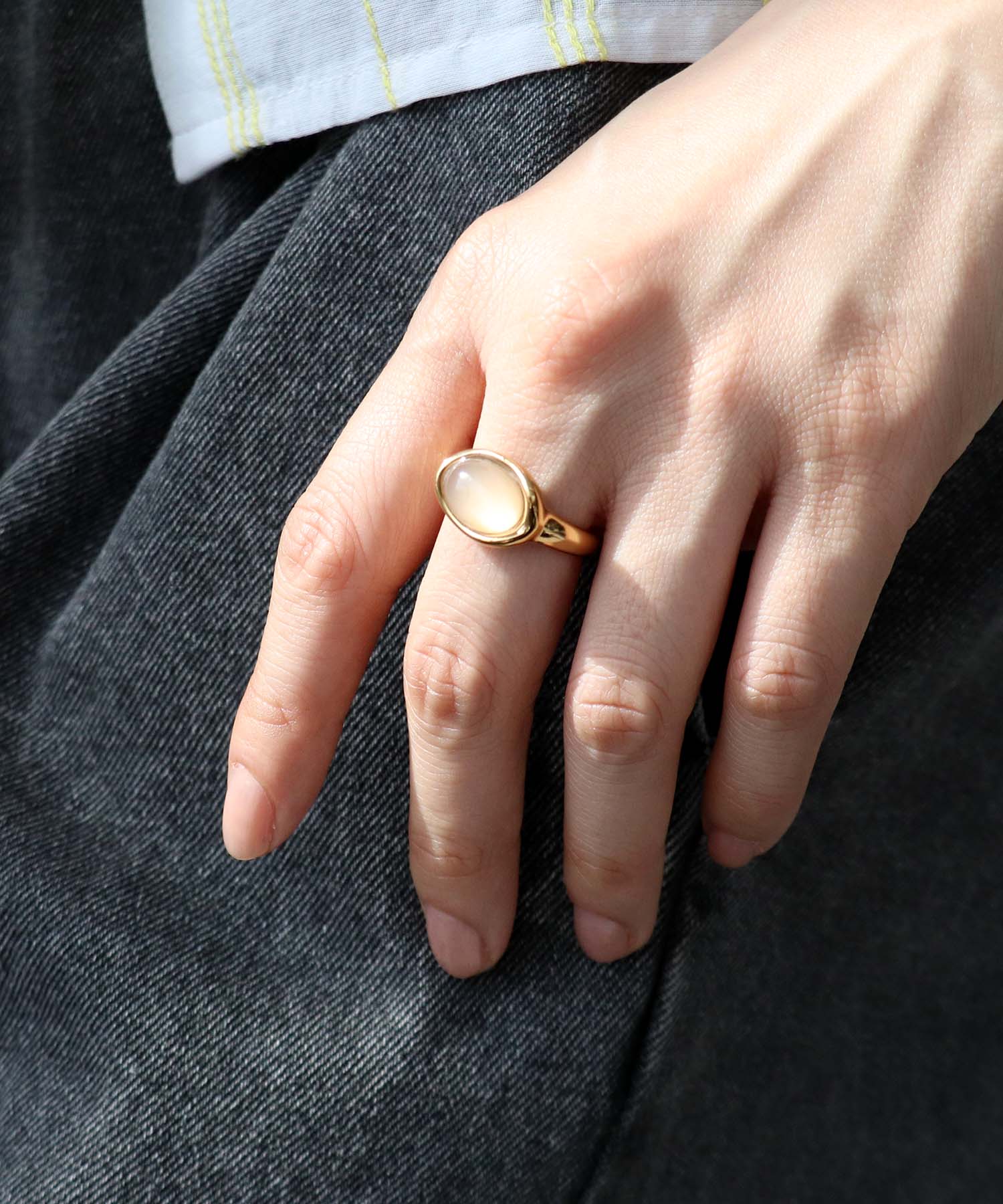 ステンレスカラーストーンリング#14