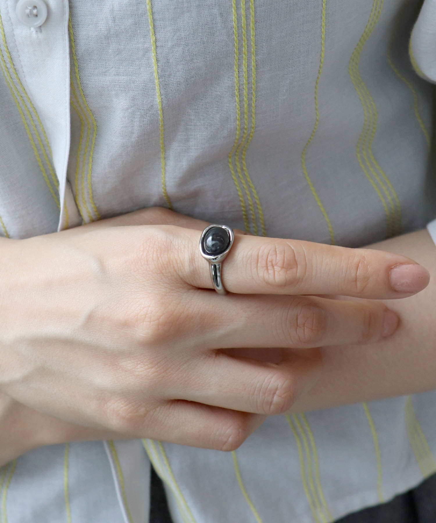 ステンレスカラーストーンリング#14