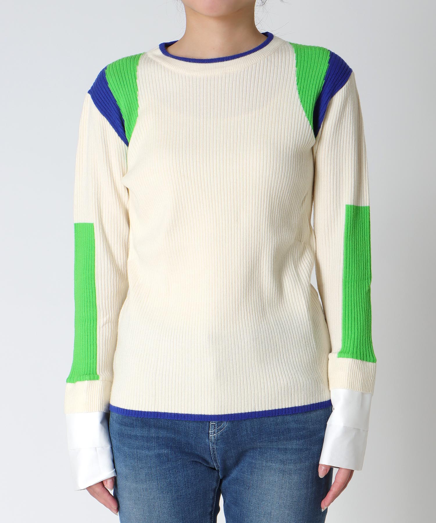 【MARECHAL TERRE 】カフ付きリブニット