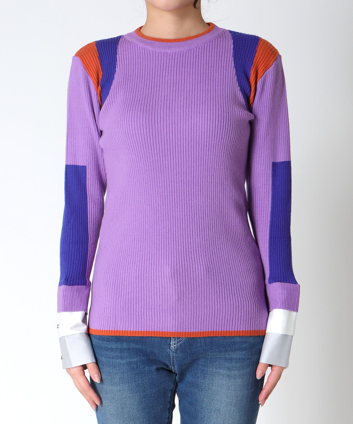 【MARECHAL TERRE 】カフ付きリブニット