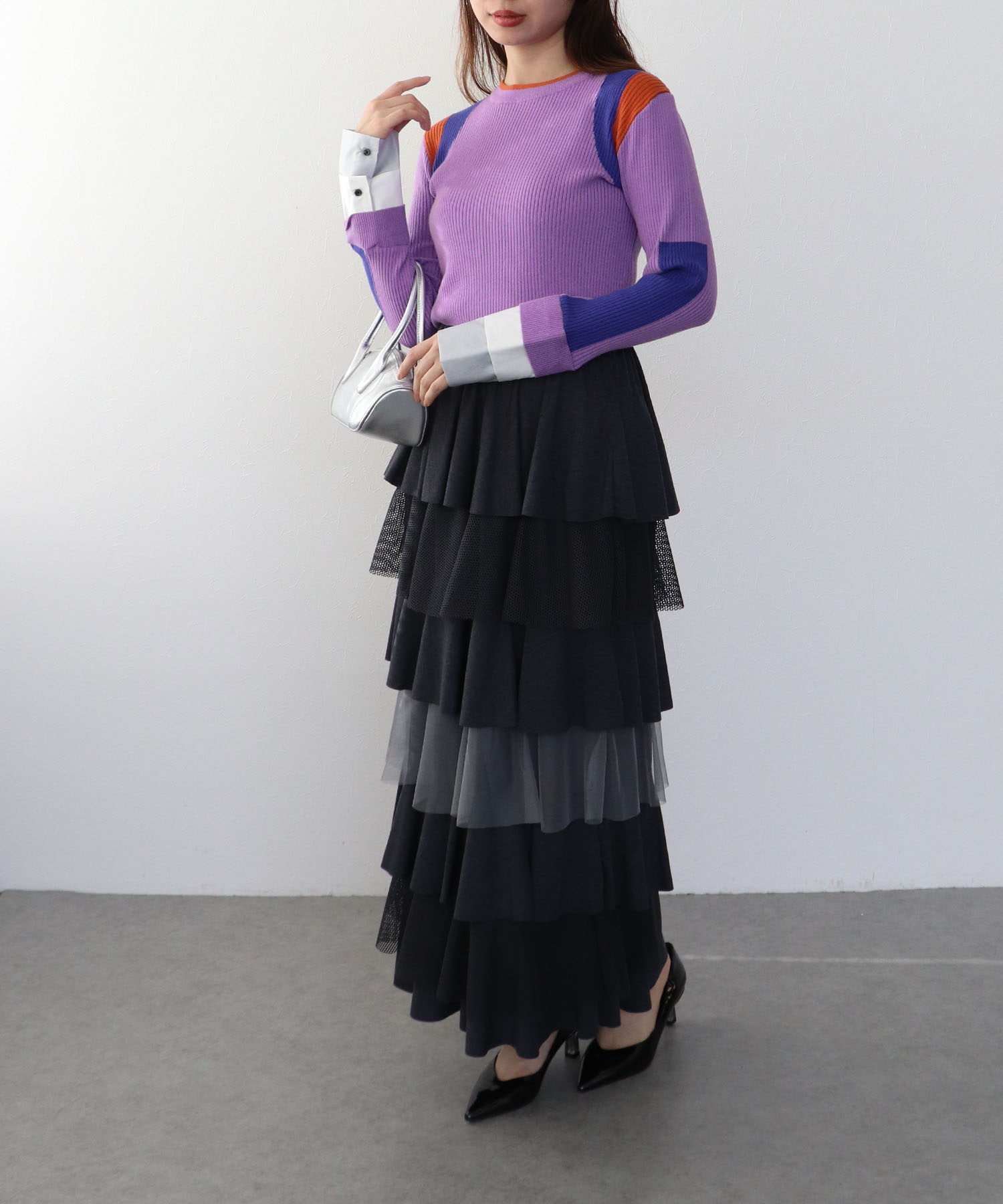 【MARECHAL TERRE 】カフ付きリブニット