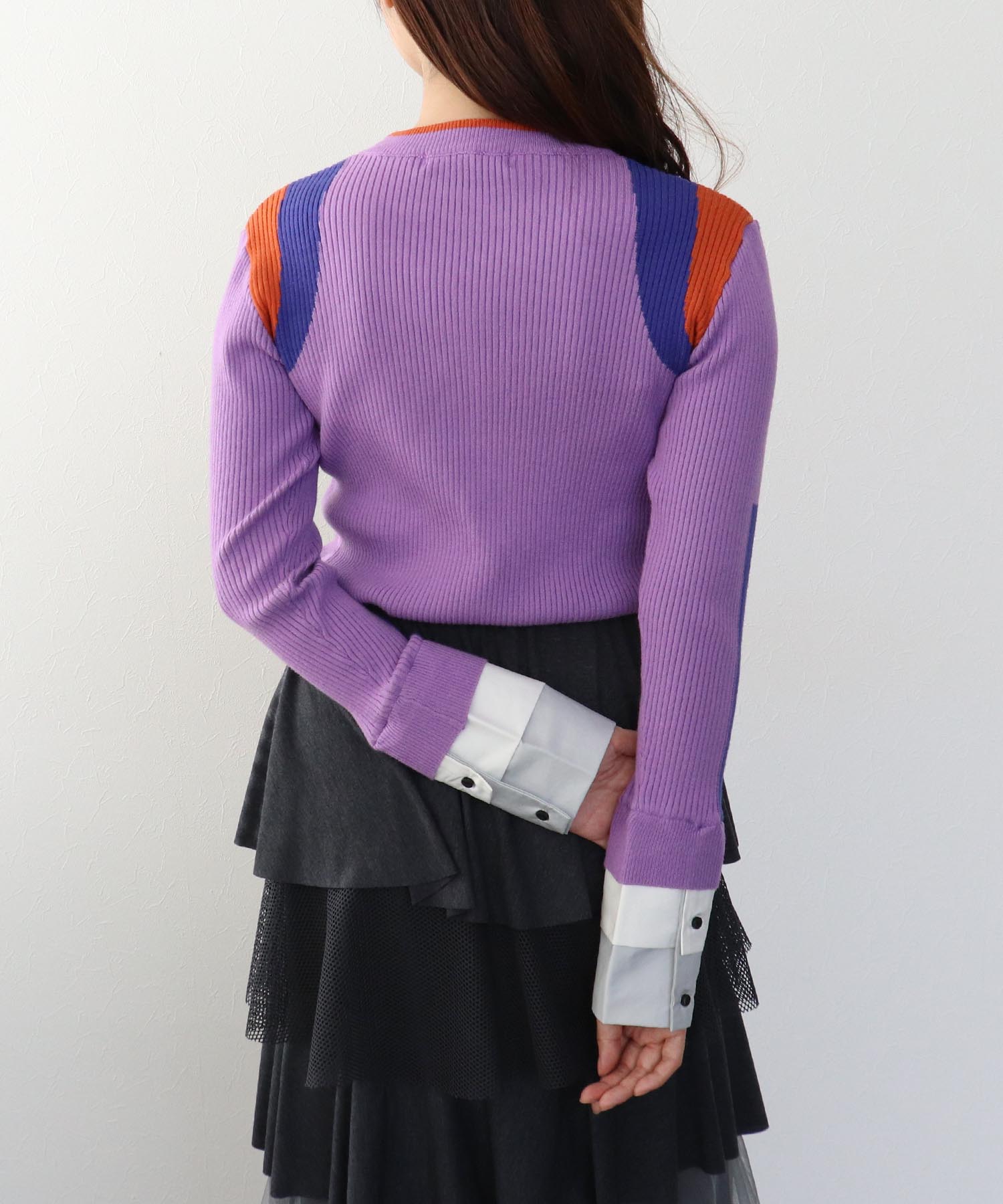 【MARECHAL TERRE 】カフ付きリブニット