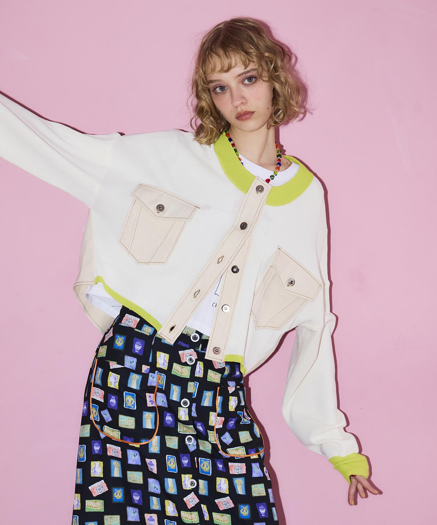 【MARECHAL TERRE】ニットコンビネーションカーディガン