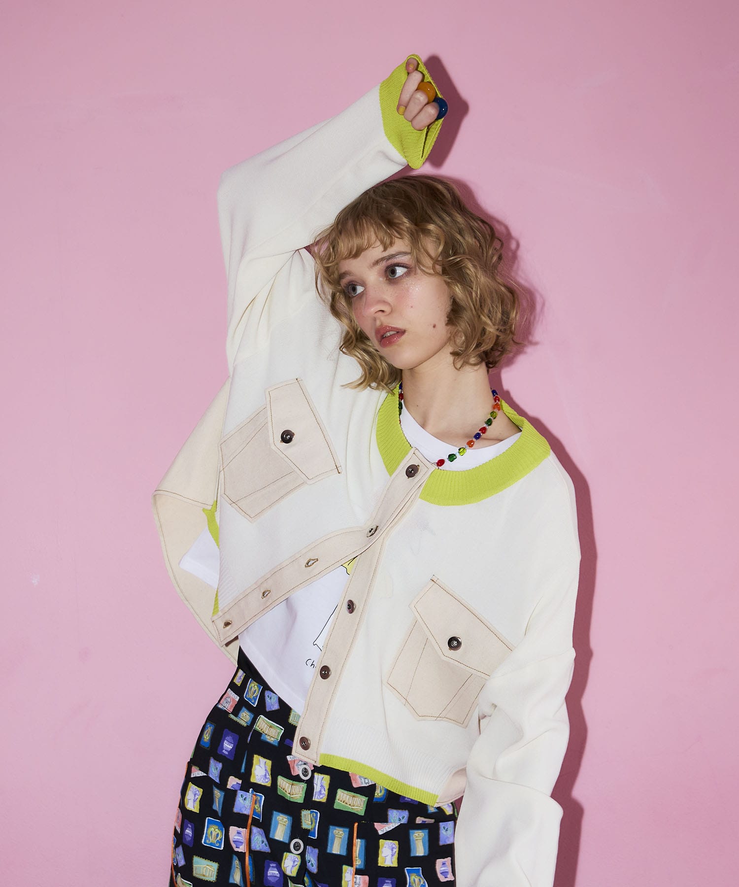 【MARECHAL TERRE】ニットコンビネーションカーディガン