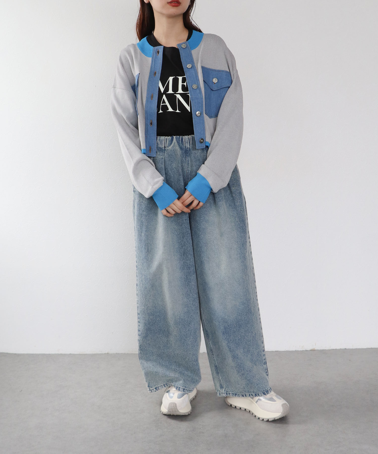 【MARECHAL TERRE】ニットコンビネーションカーディガン