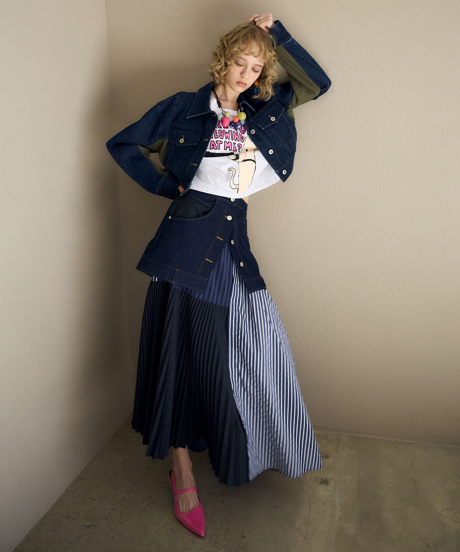 【MARECHAL TERRE】デニム＆プリーツスカート