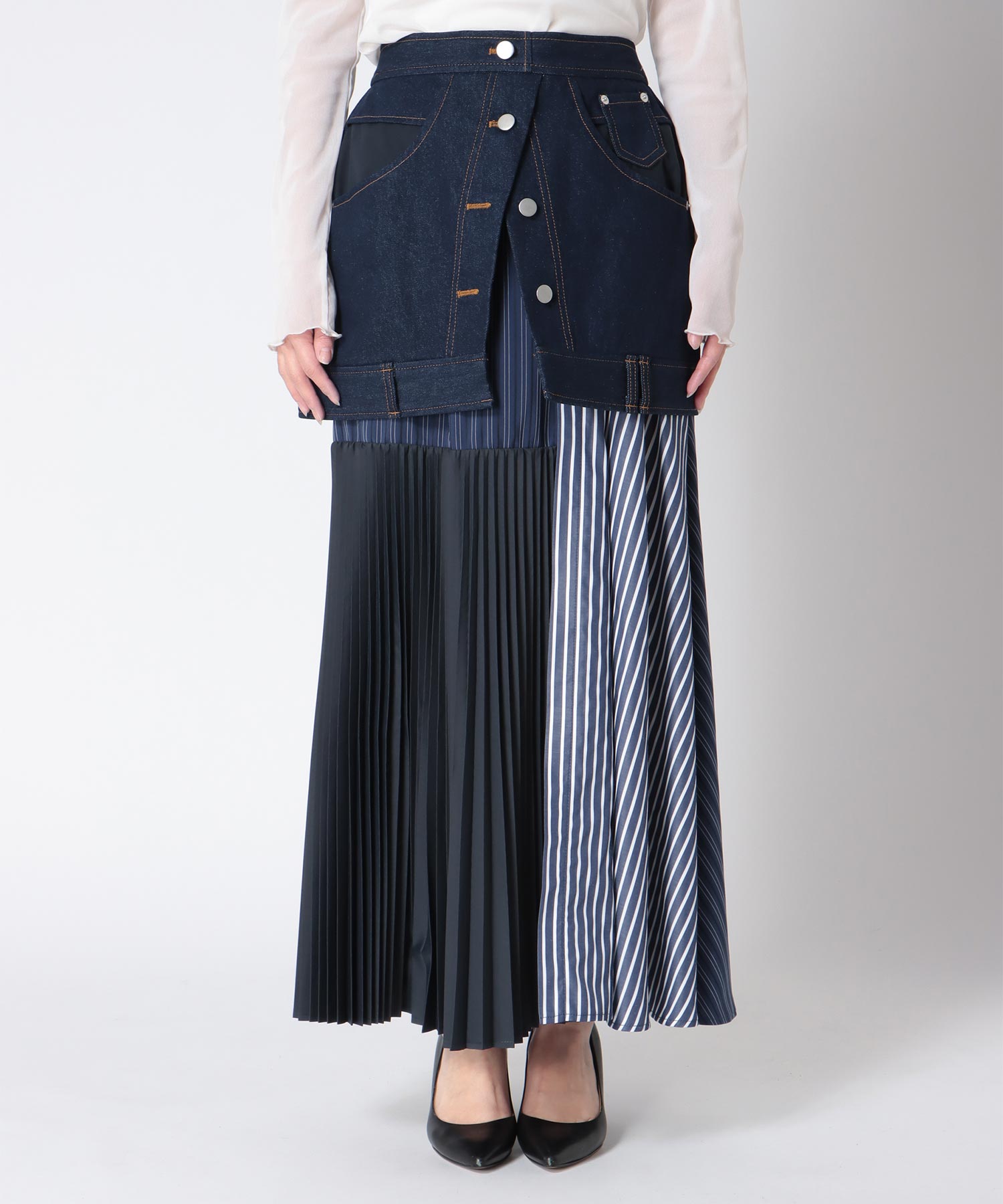 【MARECHAL TERRE】デニム＆プリーツスカート