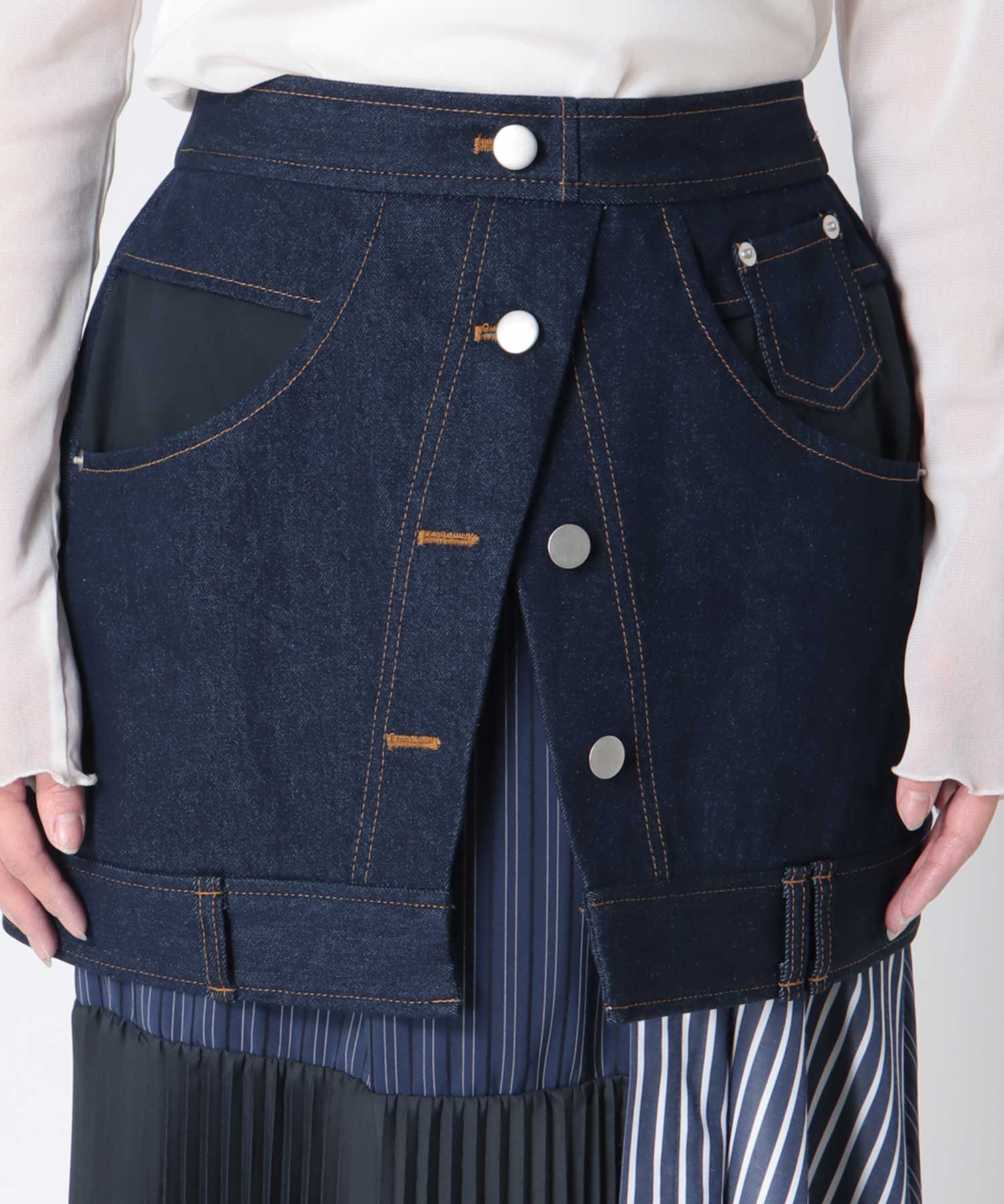 【MARECHAL TERRE】デニム＆プリーツスカート