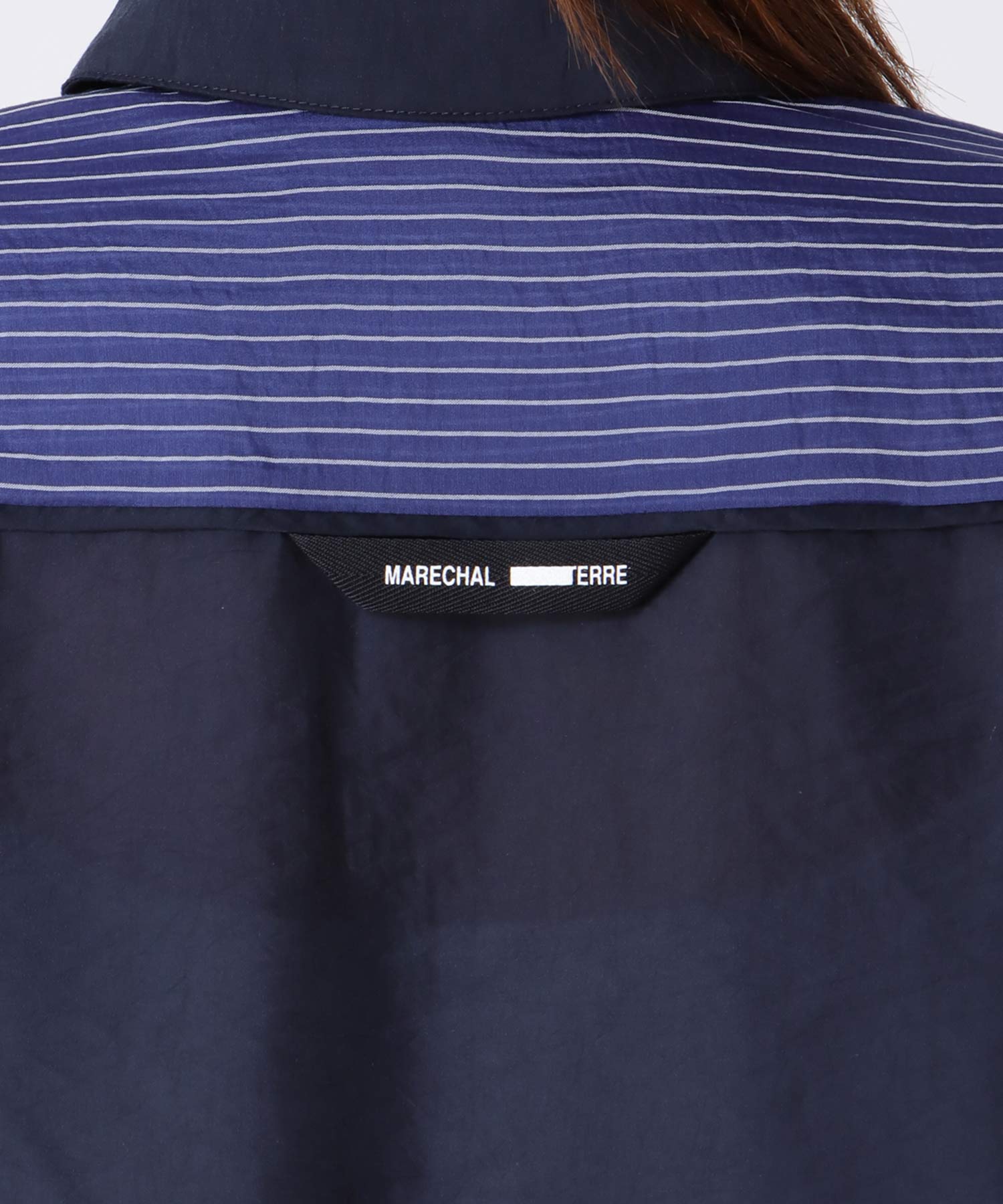 【MARECHAL TERRE】ストライプ切替パイピングシャツ