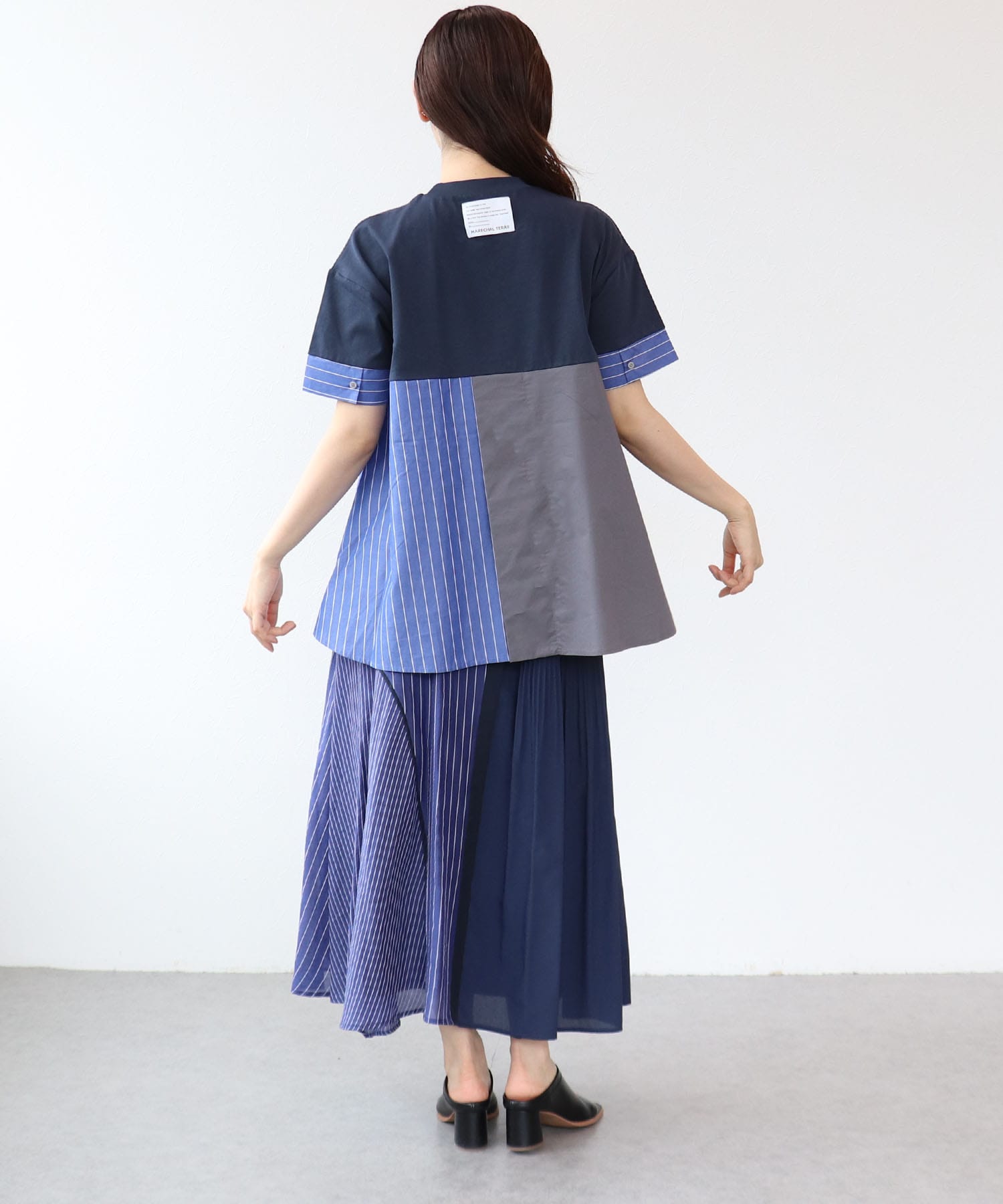 【MARECHAL TERRE】ストライプ柄切替カットソー