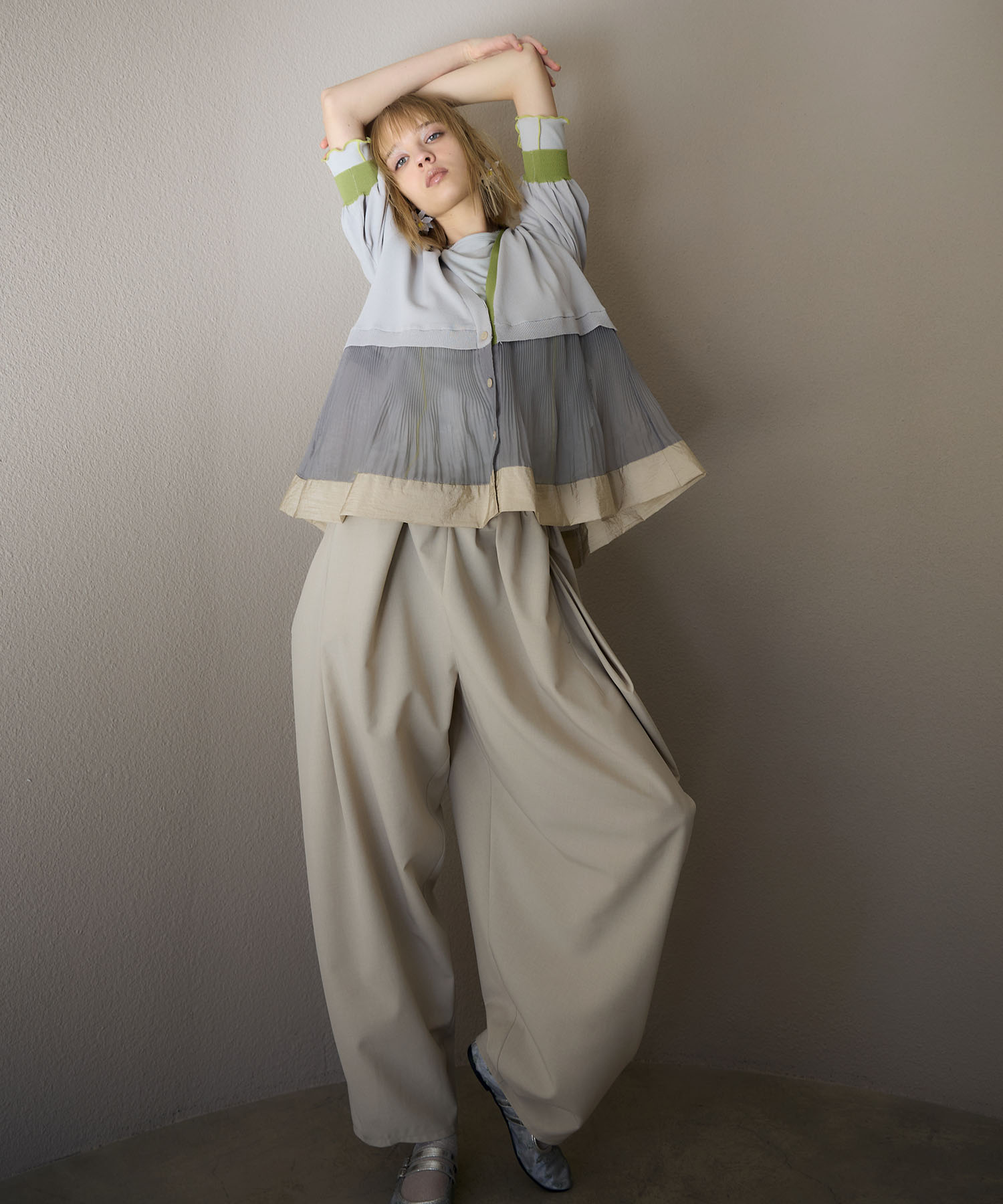 【MARECHAL TERRE】プリーツニットカーディガン