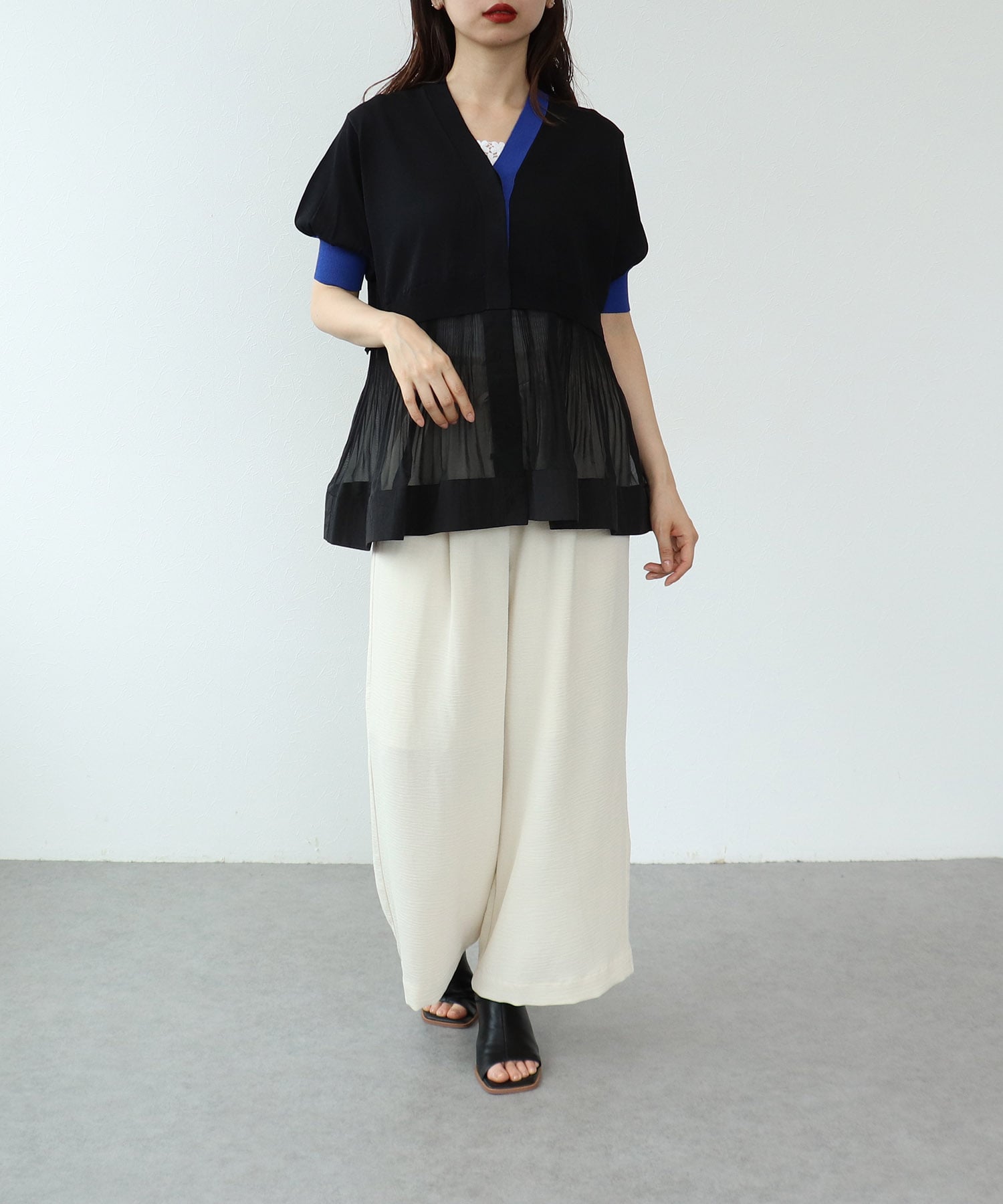 【MARECHAL TERRE】プリーツニットカーディガン