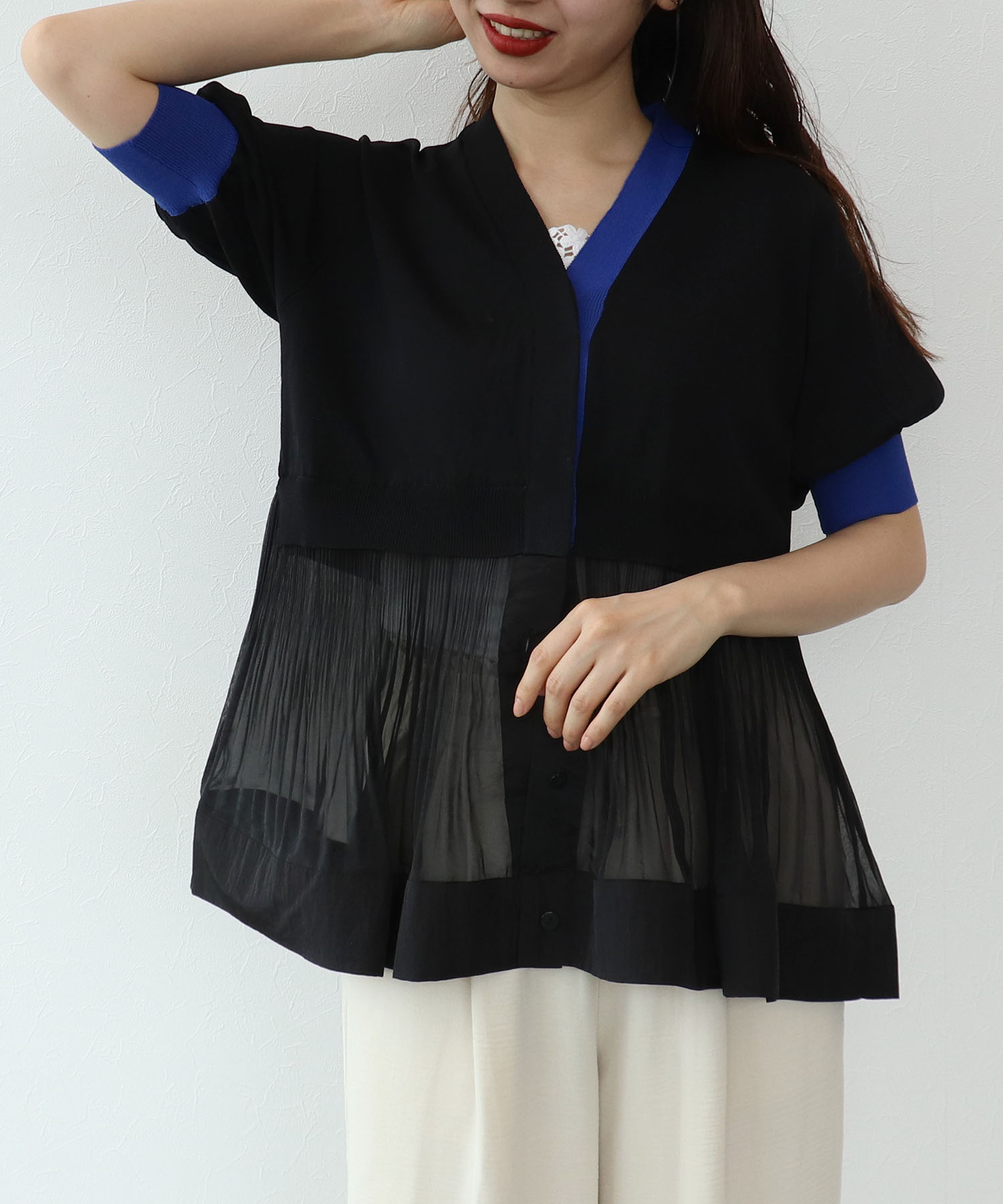 【MARECHAL TERRE】プリーツニットカーディガン