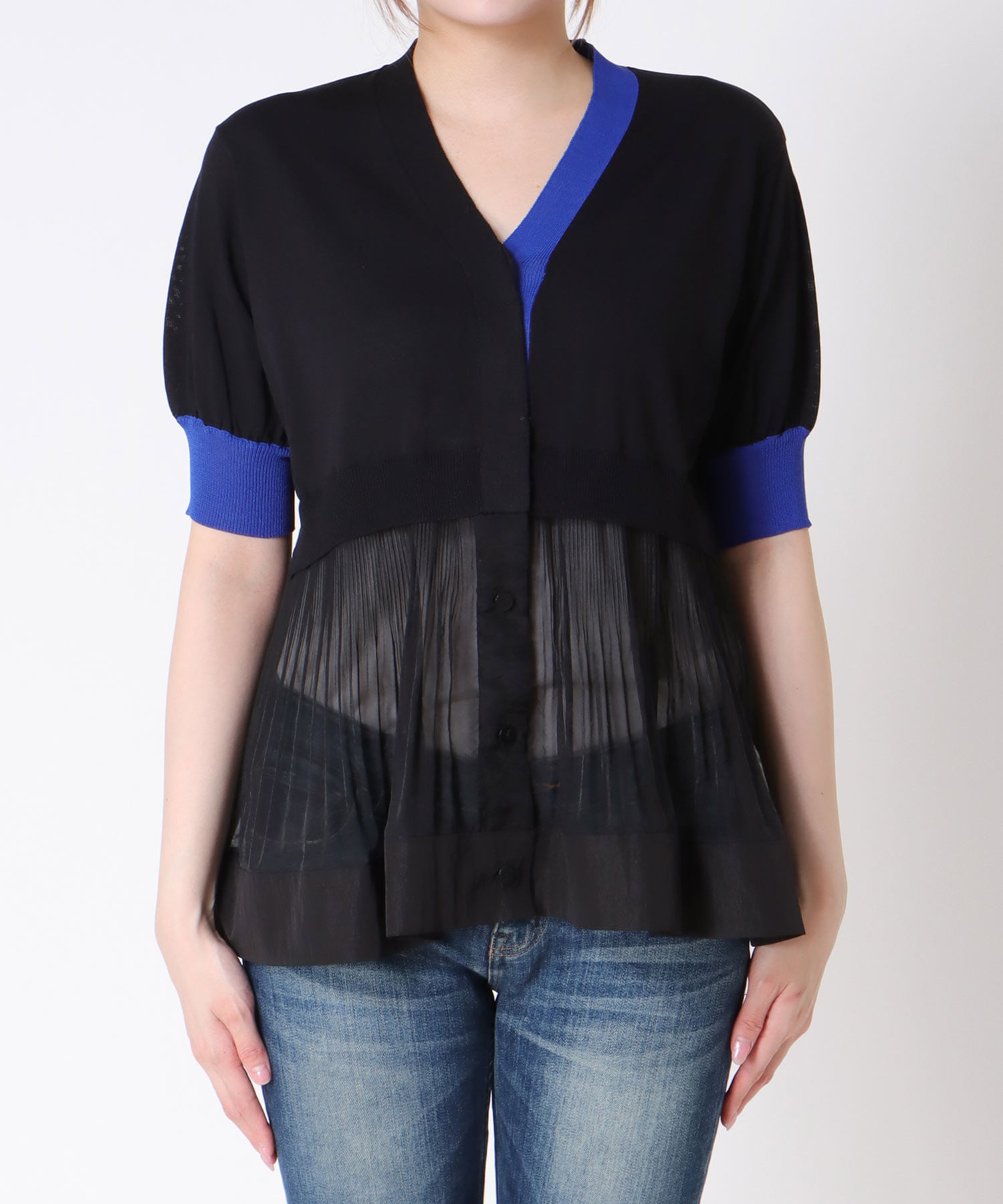 【MARECHAL TERRE】プリーツニットカーディガン