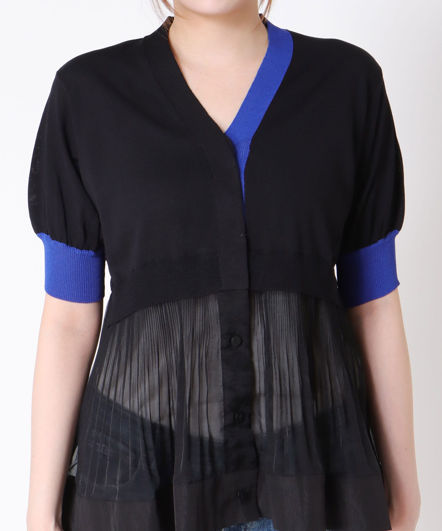 【MARECHAL TERRE】プリーツニットカーディガン