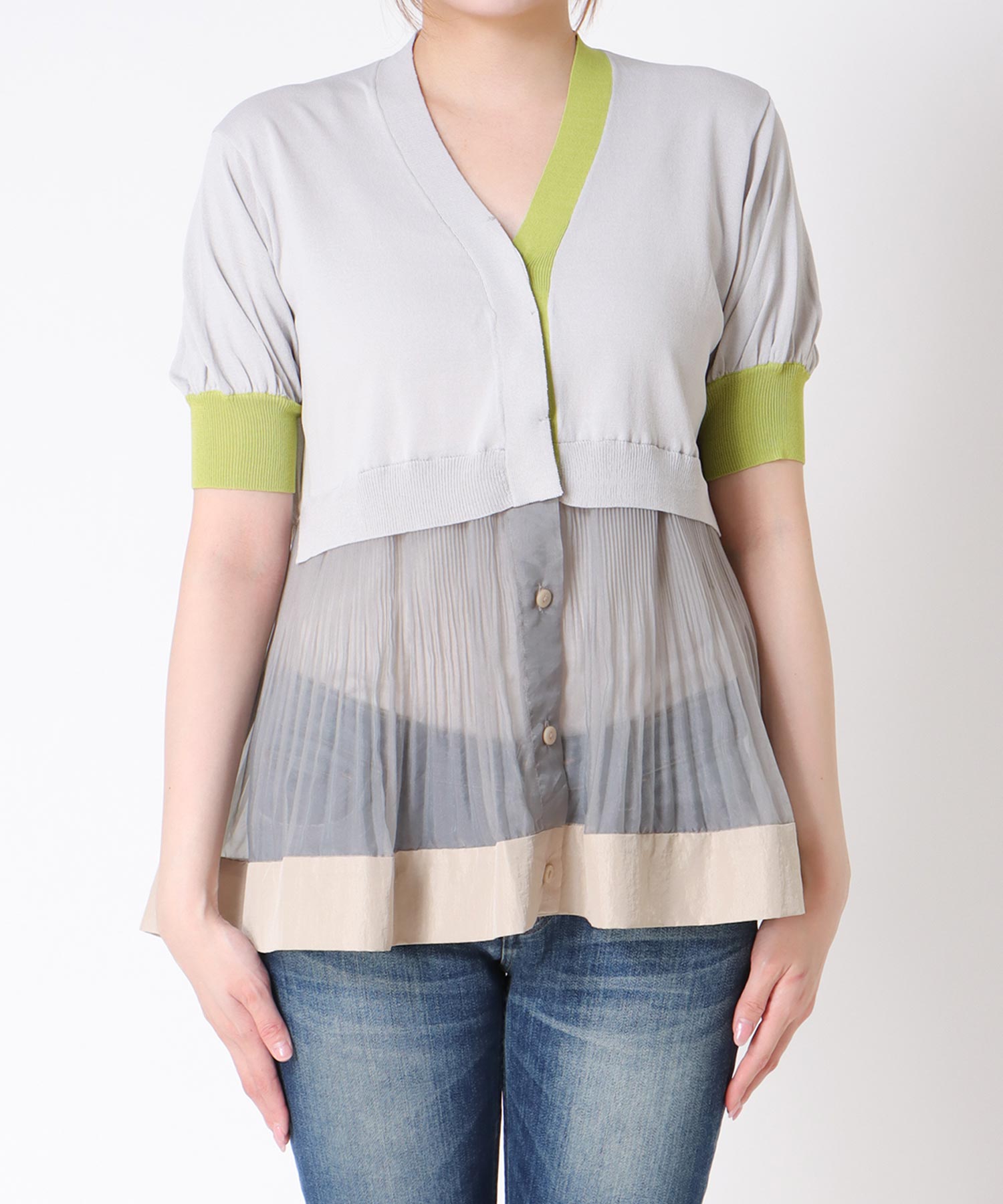 【MARECHAL TERRE】プリーツニットカーディガン