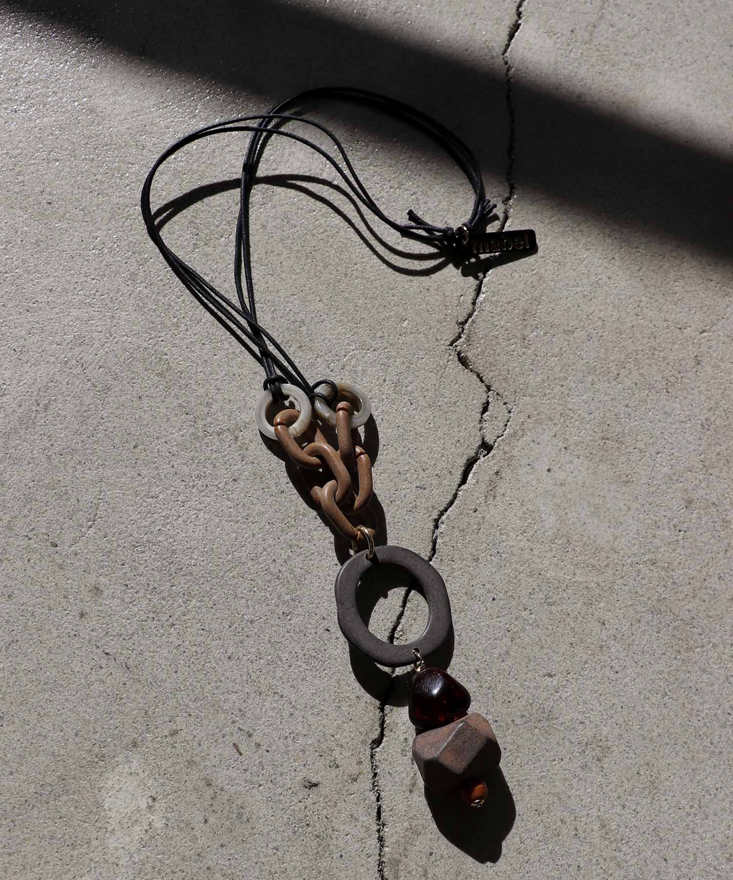 【MABEL】ウッドパーツネックレス