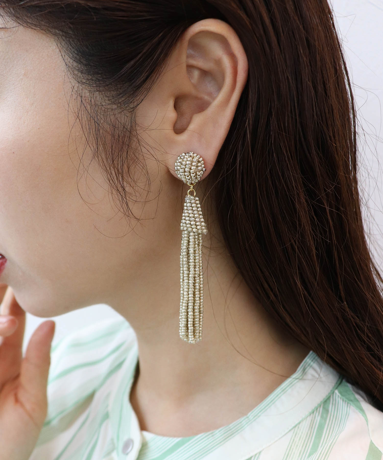 【MAYGLOBE 】ビーズタッセルピアス