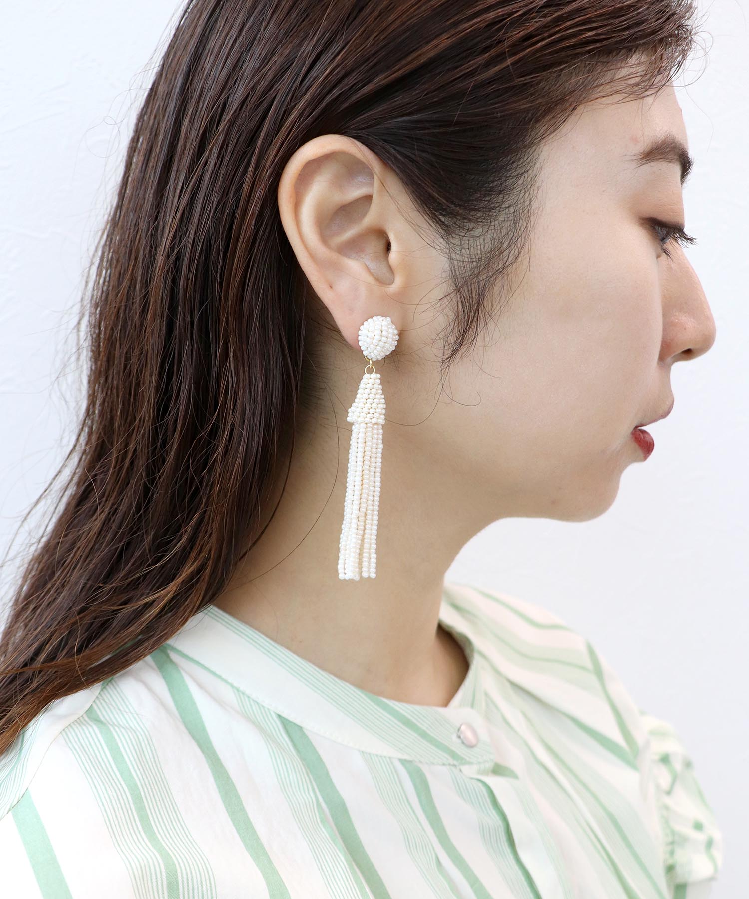 【MAYGLOBE 】ビーズタッセルピアス