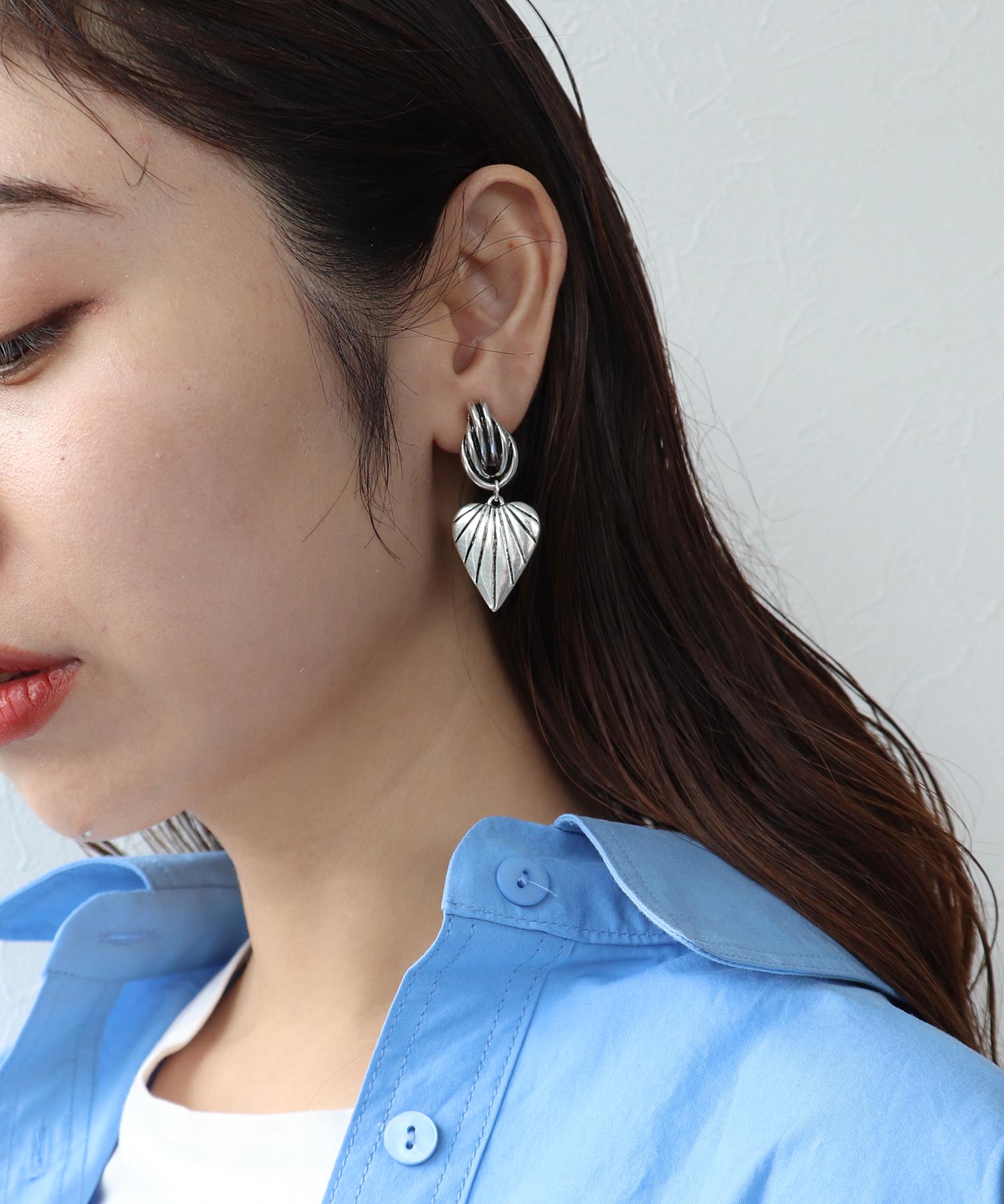 【LIMITED NUMBER】エスニック風ハートイヤリング