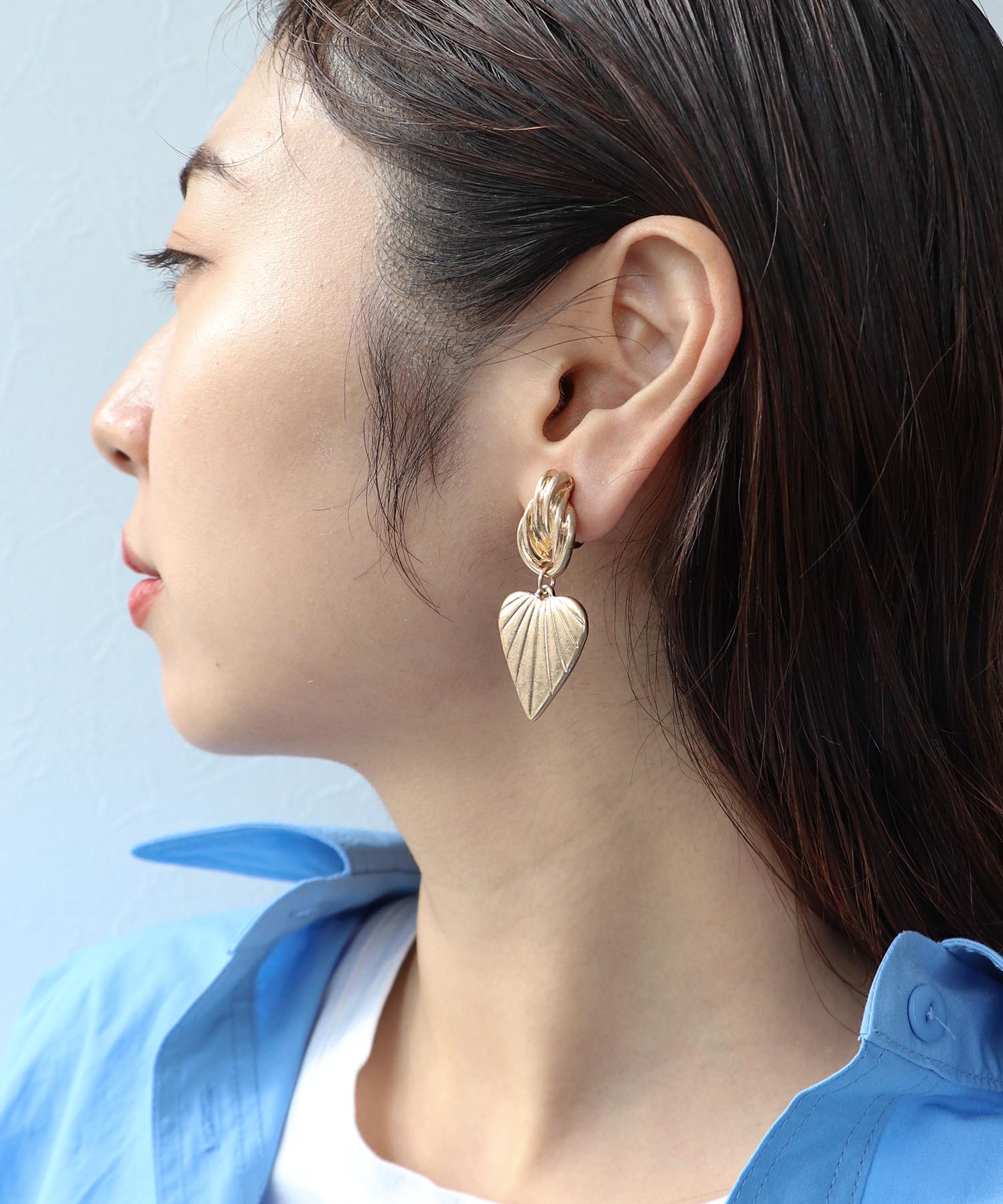 【LIMITED NUMBER】エスニック風ハートイヤリング