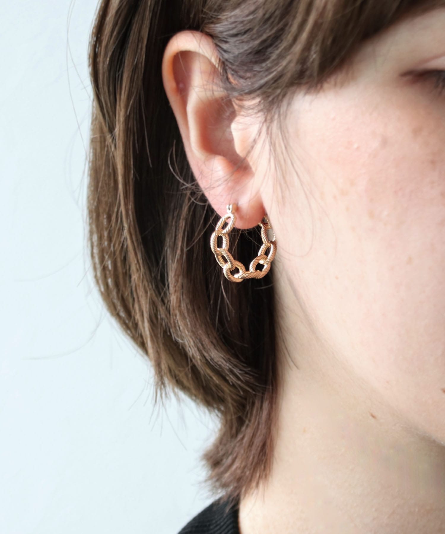 【LIMITED NUMBER】チェーンフープピアス
