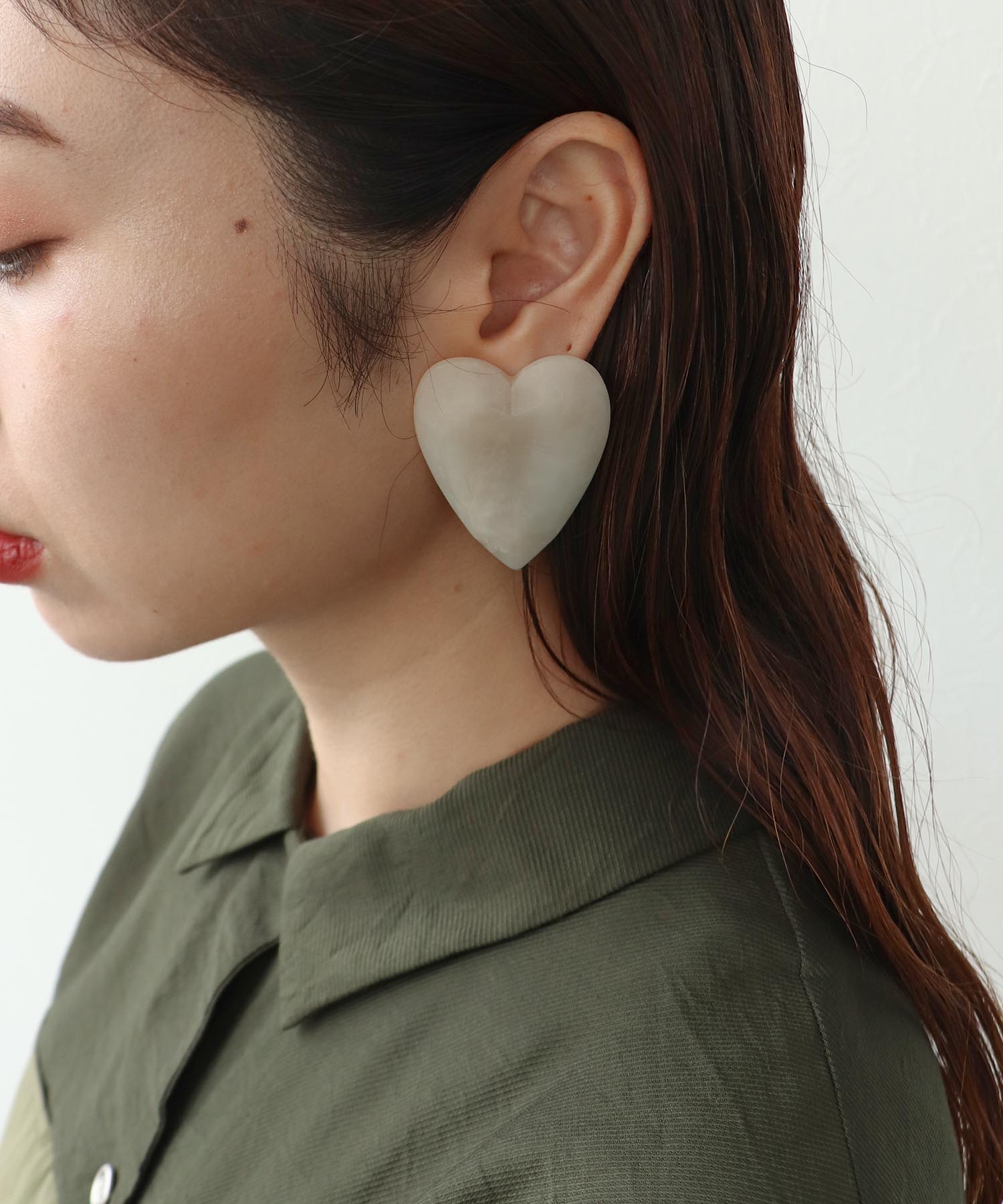 【LIMITED NUMBER】ハートマーブルピアス