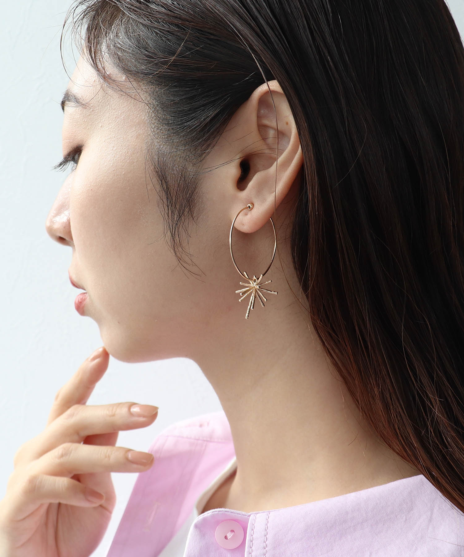 【LIMITED NUMBER】スターフープイヤリング