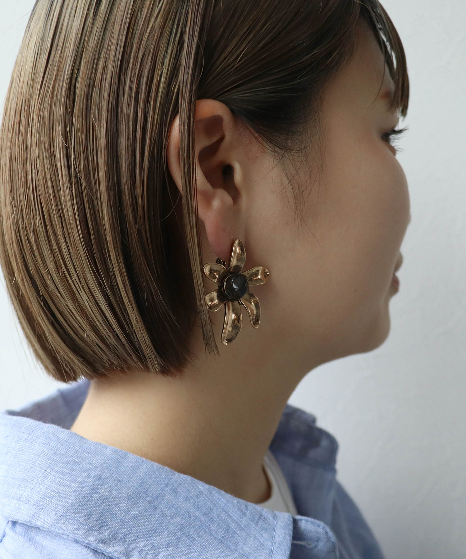 【LIMITED NUMBER】アンティークメタルフラワーイヤリング