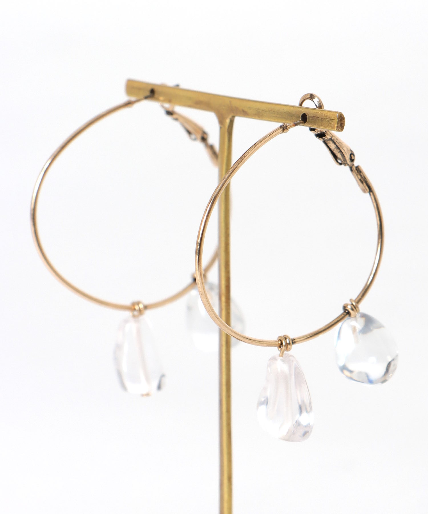 【LIMITED NUMBER】クリアストーンフープピアス