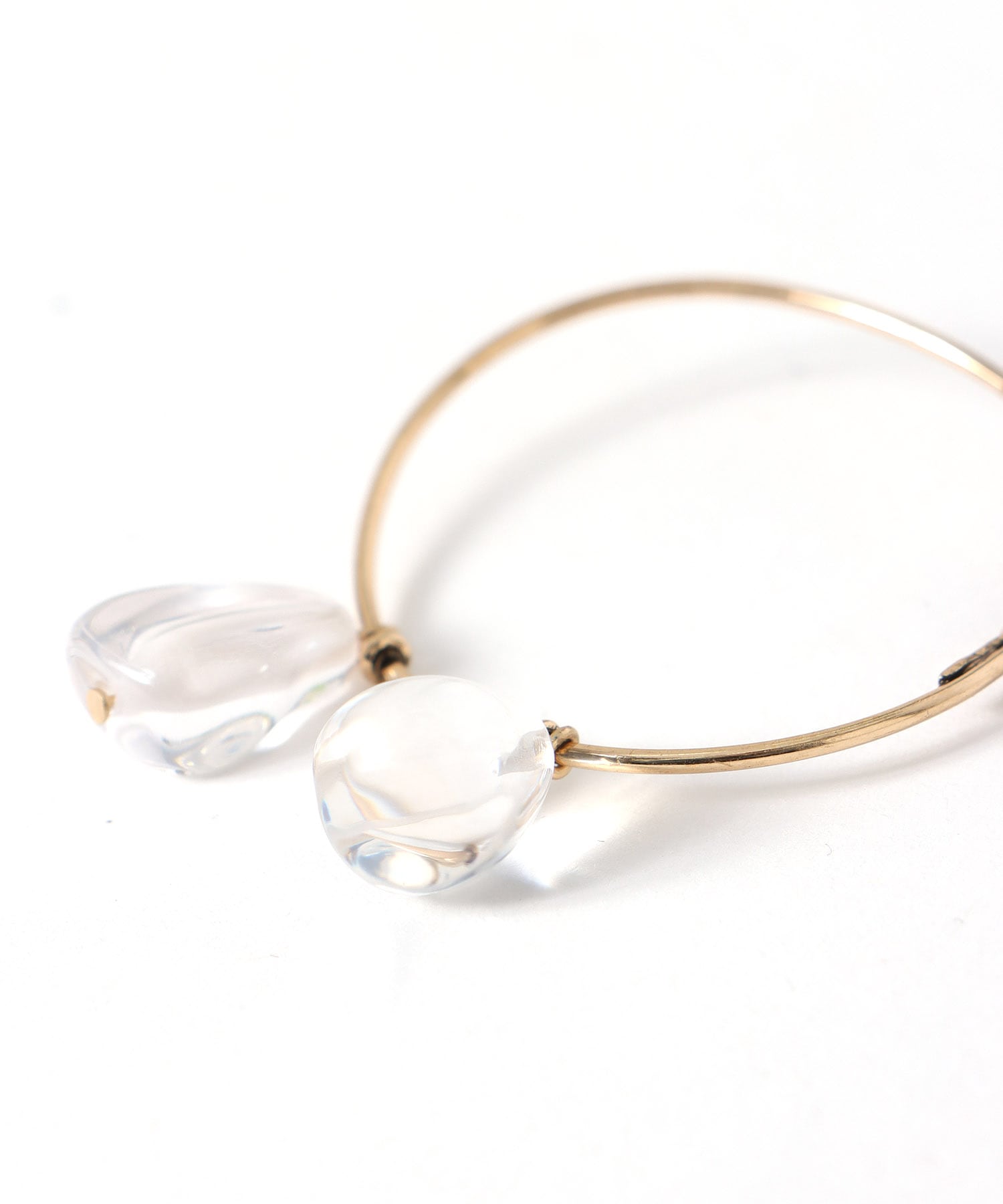 【LIMITED NUMBER】クリアストーンフープピアス