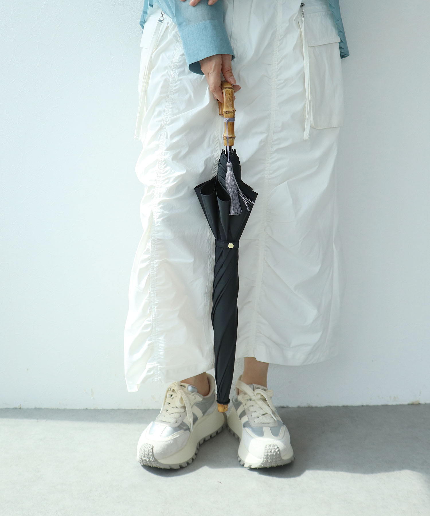 【Wpc.】UVO 完全遮光2段無地タッセル mini/ 晴雨兼用