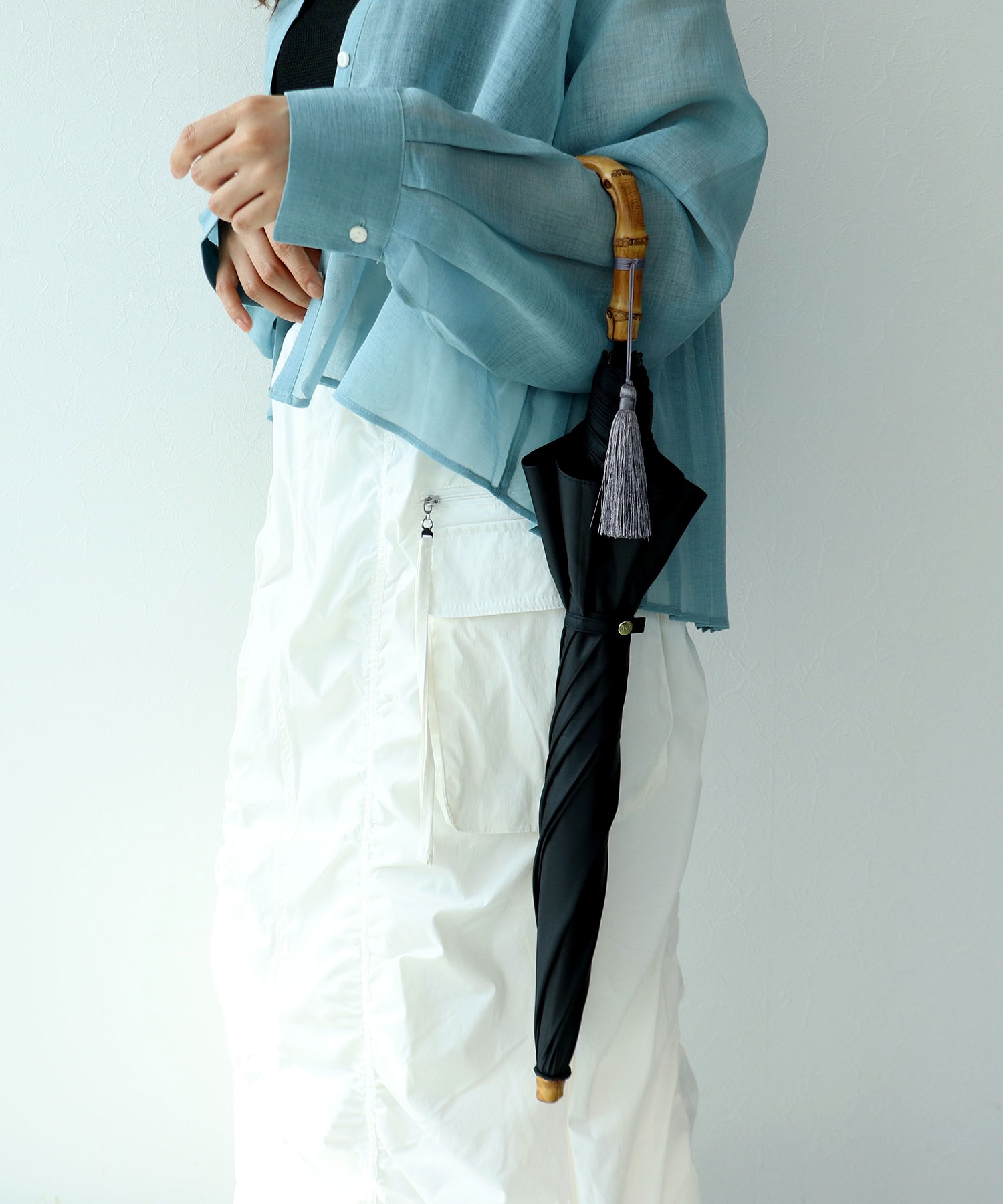 【Wpc.】UVO 完全遮光2段無地タッセル mini/ 晴雨兼用