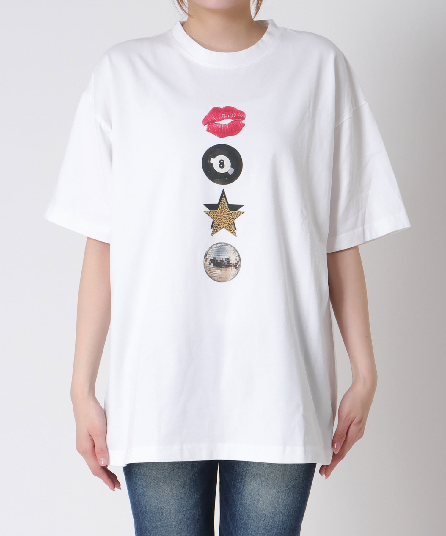 〔お家で試着〕モチーフプリントビッグTシャツ