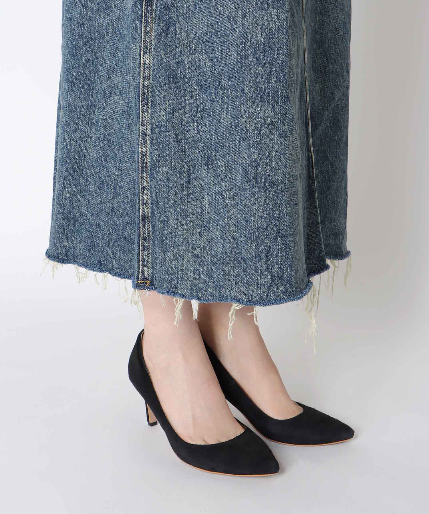 〔お家で試着〕アシメカットデニムジャンスカ