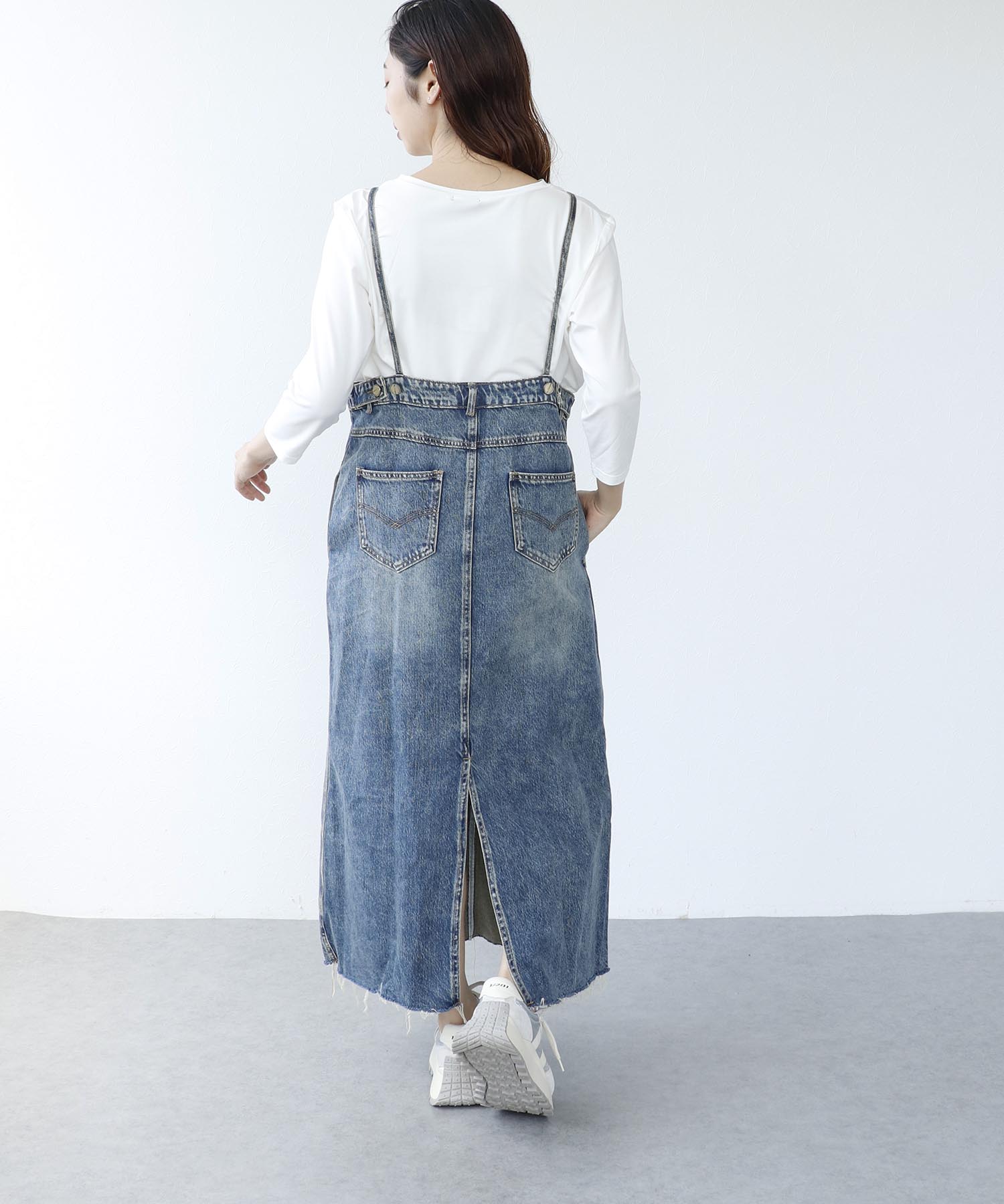 〔お家で試着〕アシメカットデニムジャンスカ