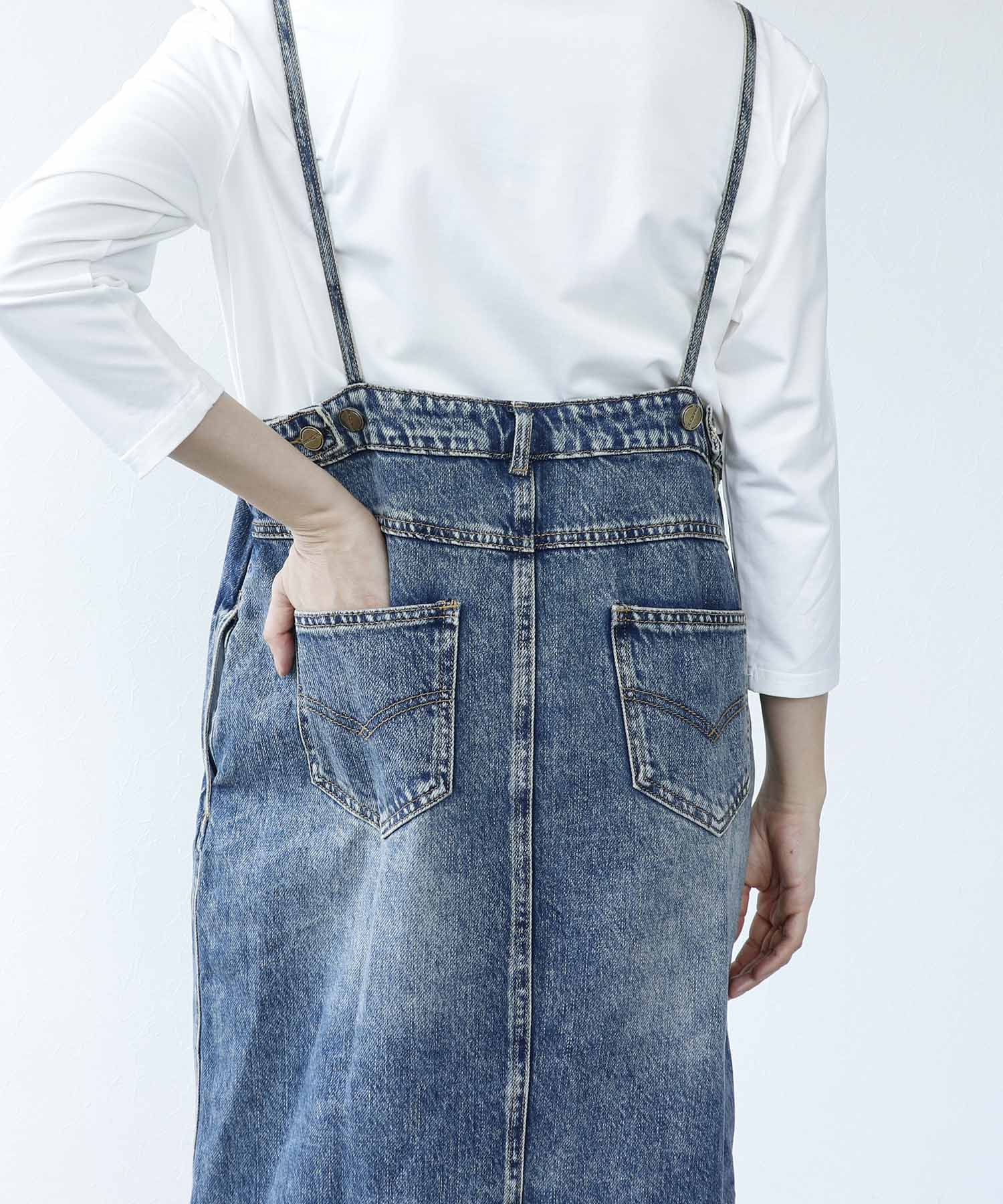 〔お家で試着〕アシメカットデニムジャンスカ