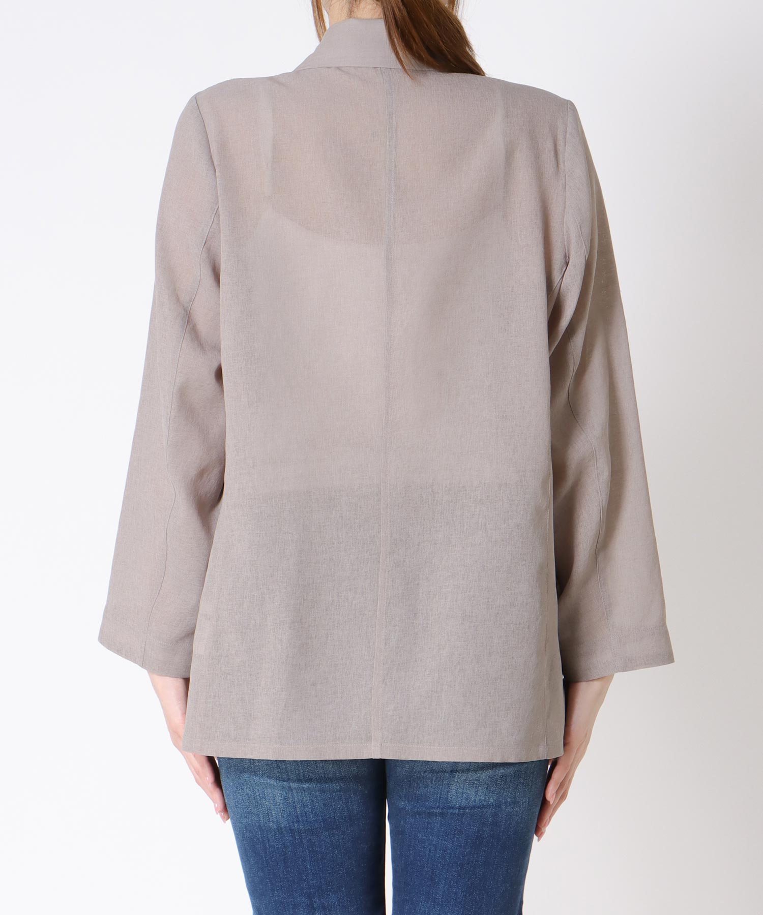 麻調シアーテーラードジャケット
