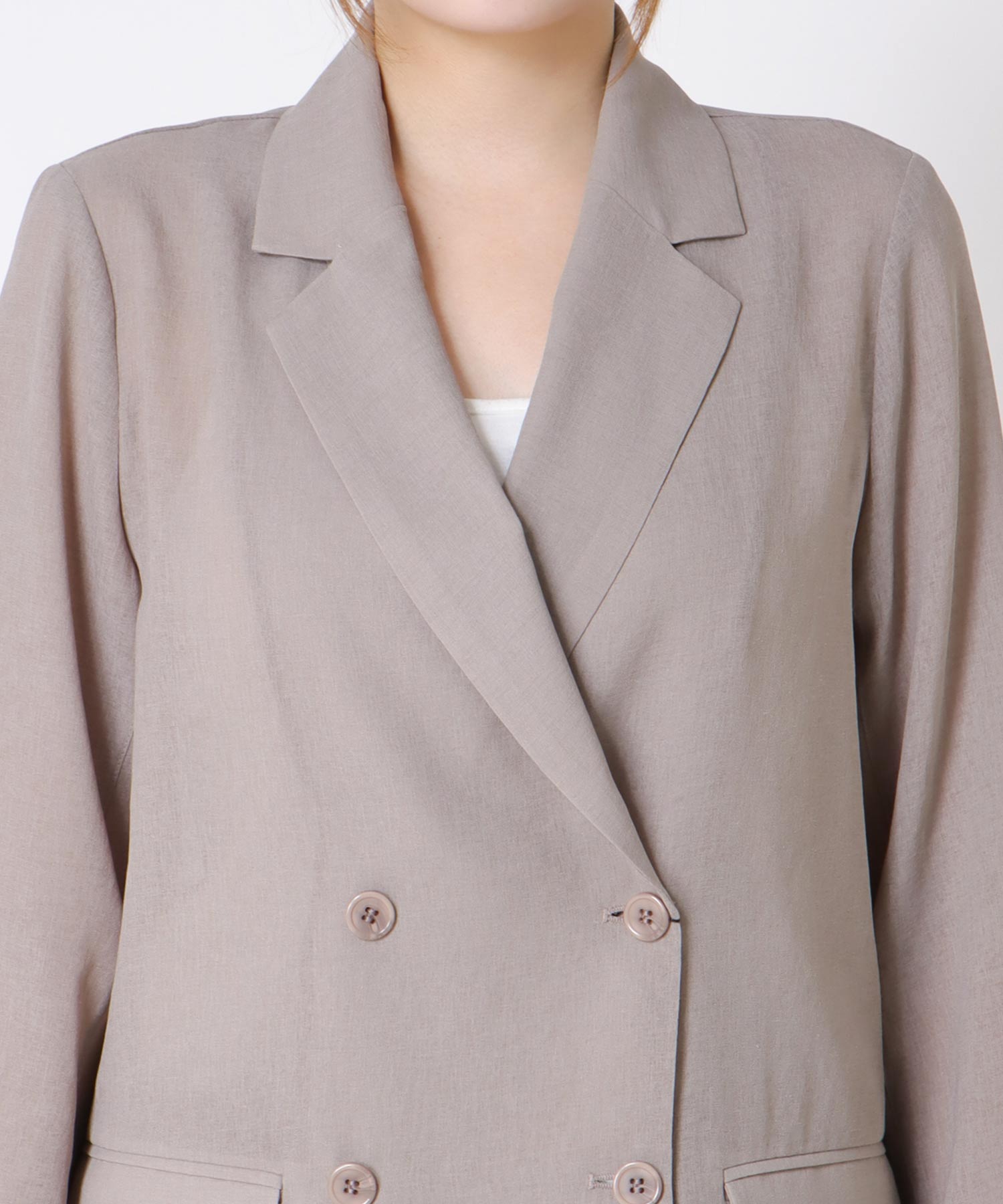 麻調シアーテーラードジャケット