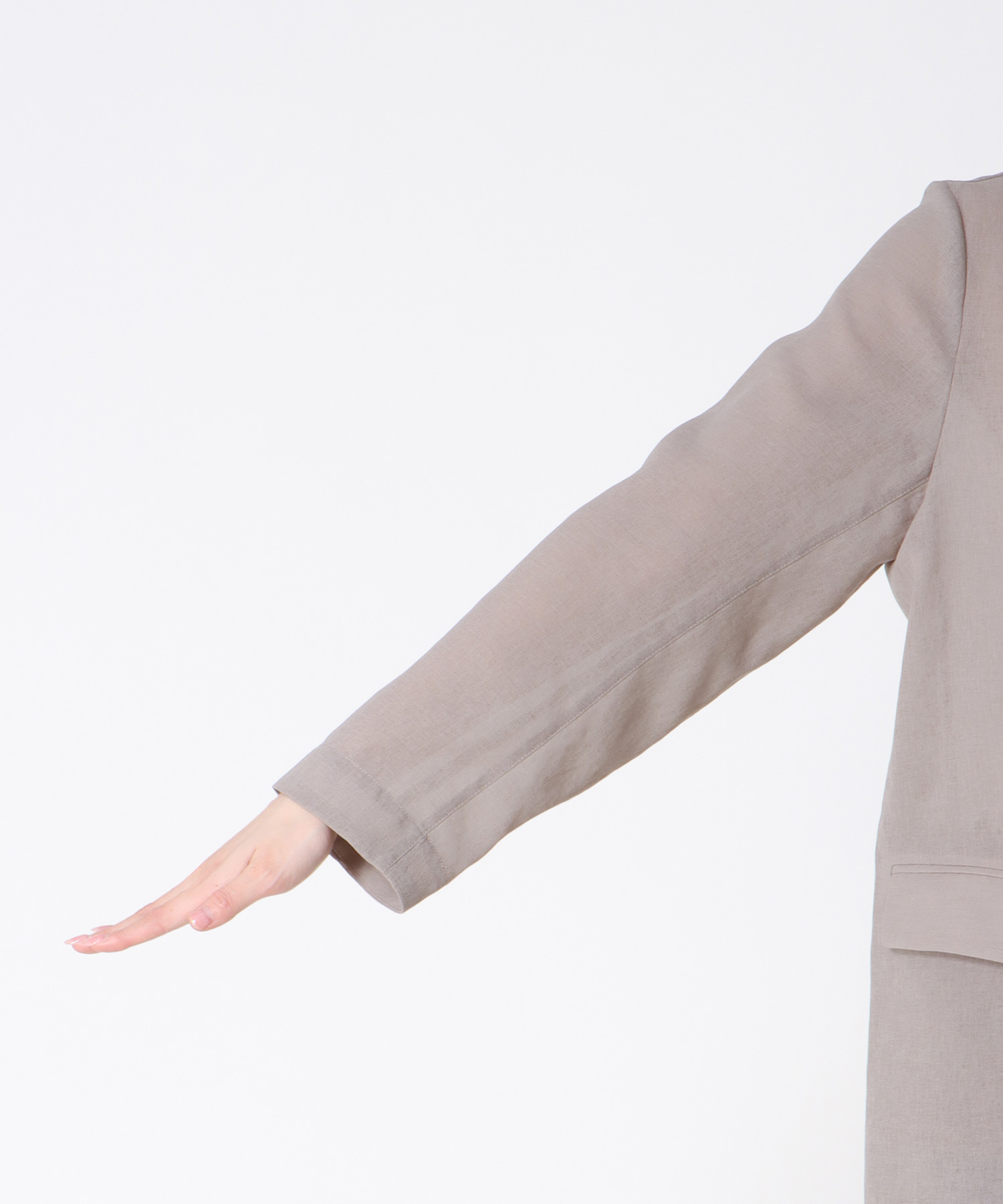 麻調シアーテーラードジャケット