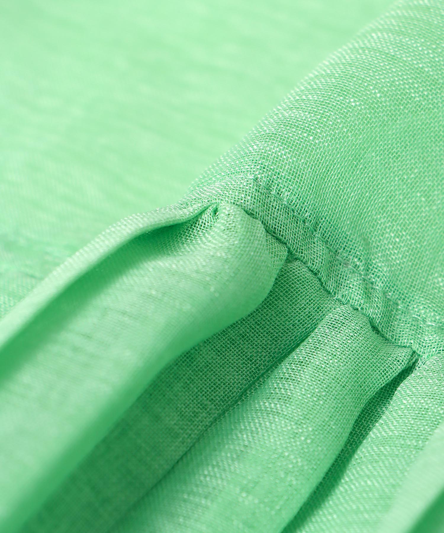 シアーリネンライクバックプリーツシャツ