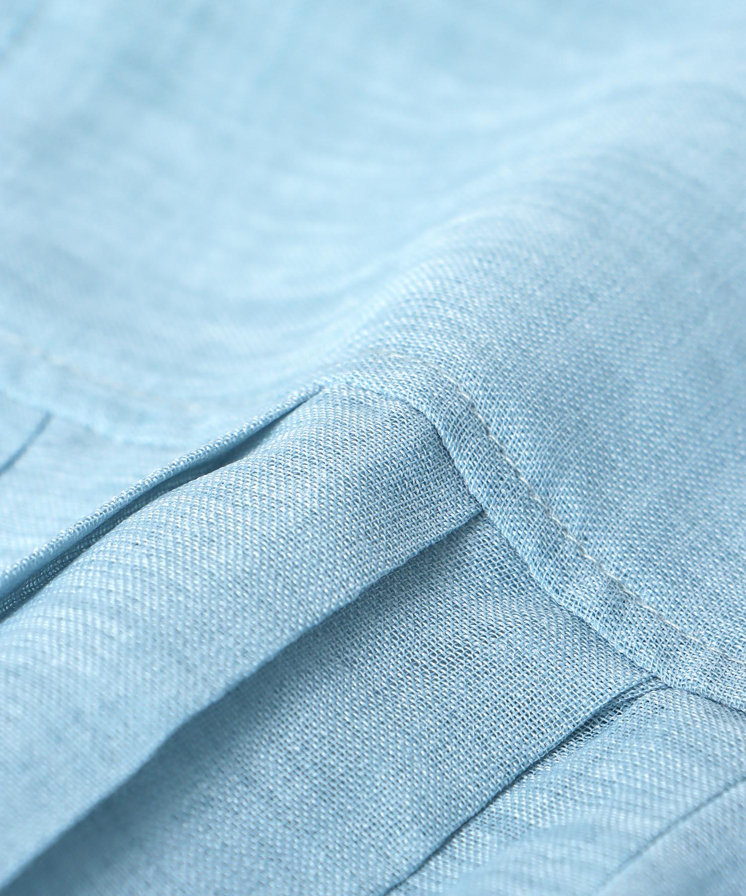 シアーリネンライクバックプリーツシャツ