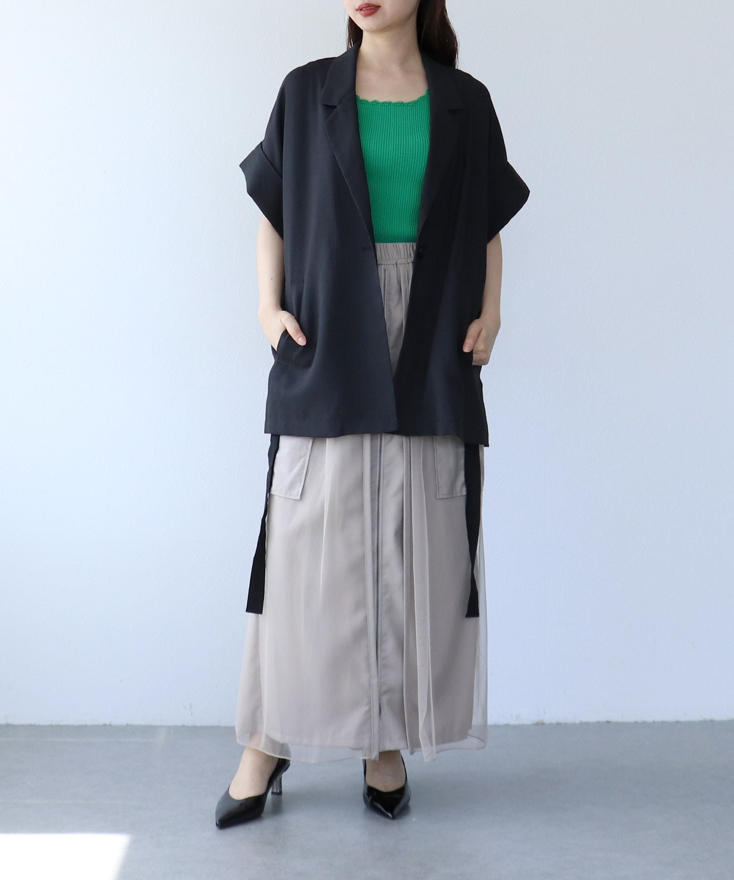 シングルドルマン半袖ジャケット