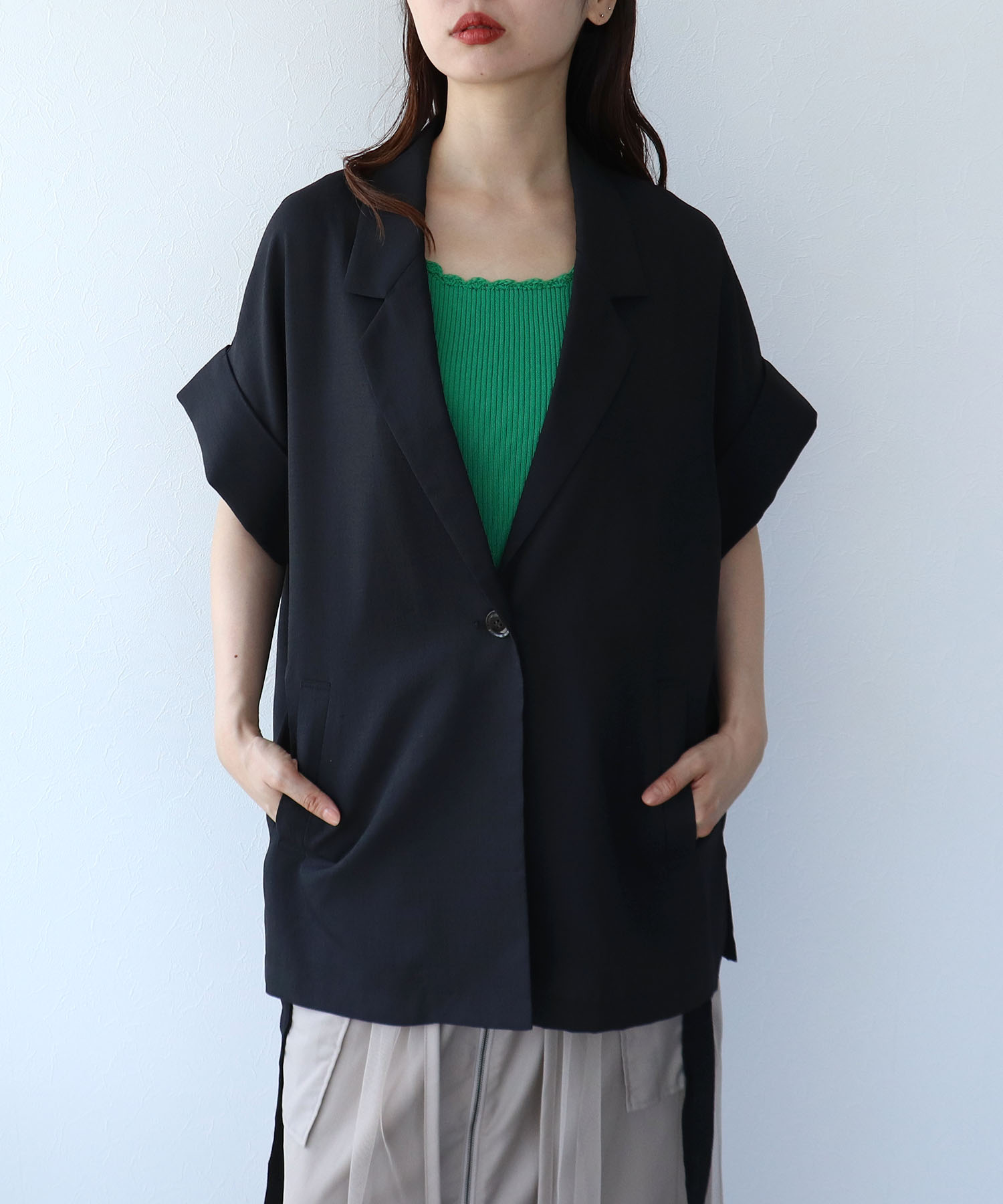シングルドルマン半袖ジャケット