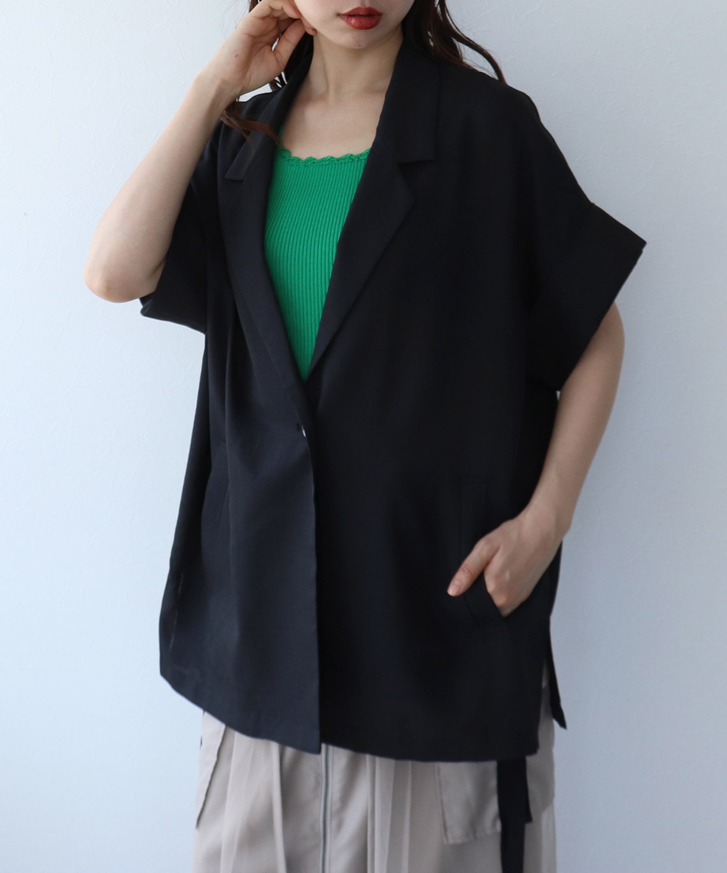 シングルドルマン半袖ジャケット