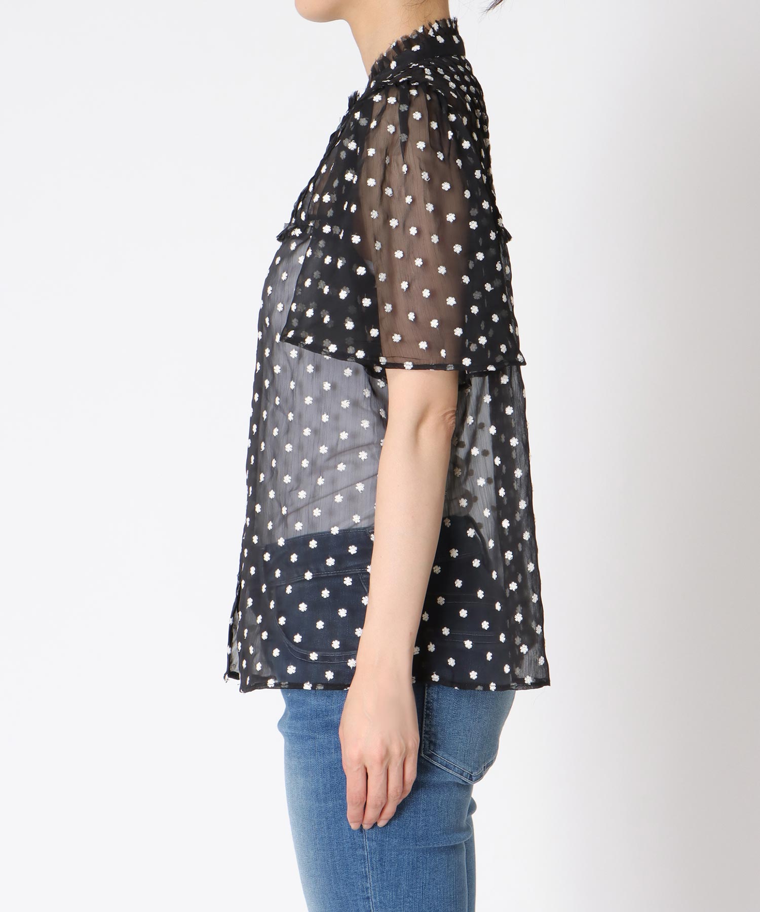 楊柳フラワー刺繍ブラウス