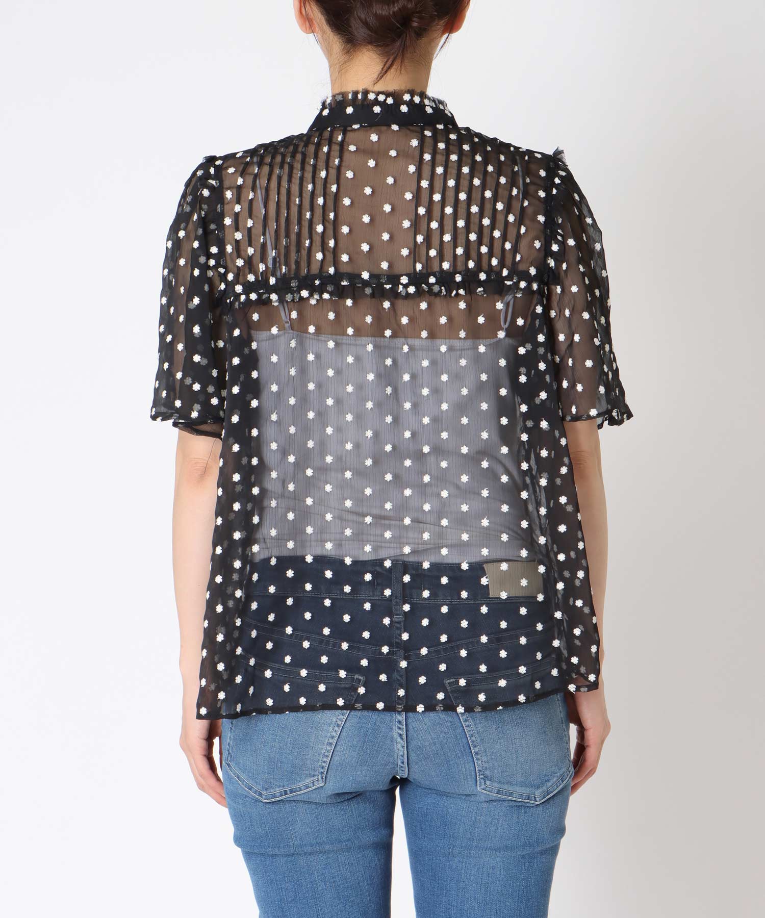 楊柳フラワー刺繍ブラウス