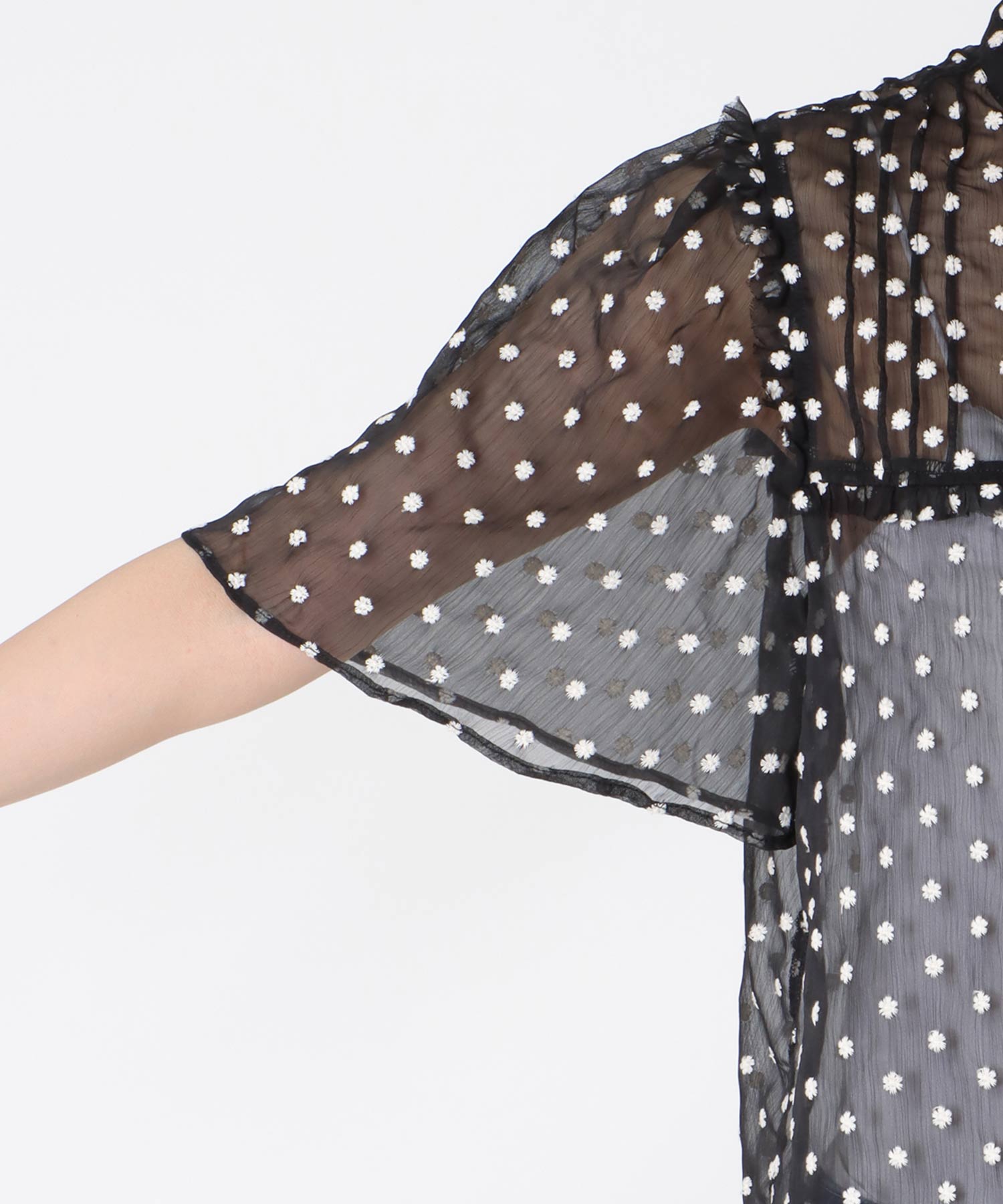 楊柳フラワー刺繍ブラウス