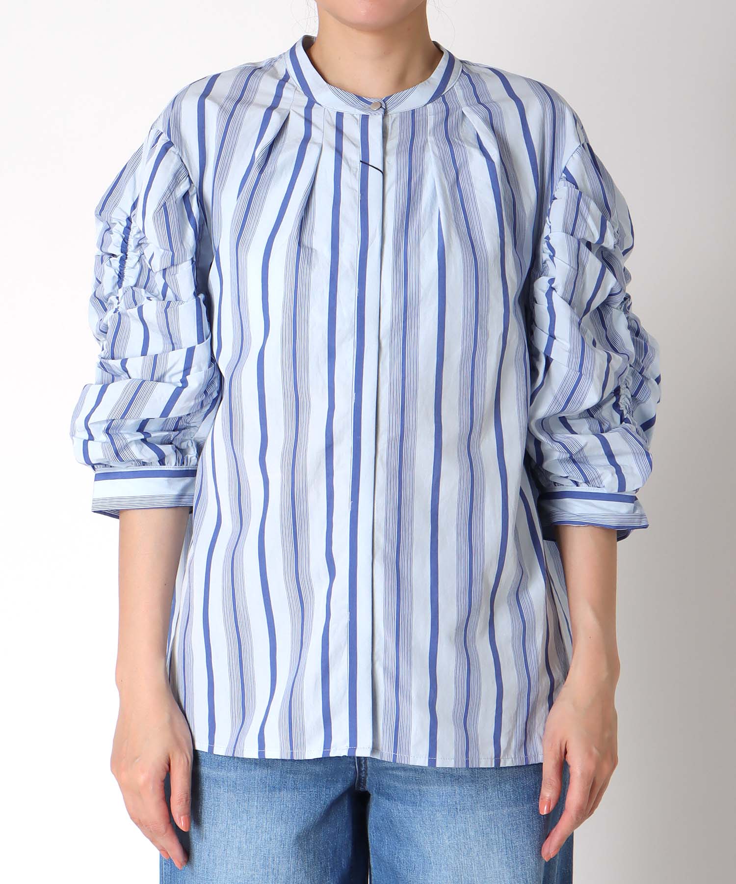 〔お家で試着〕ギャザースリーブブラウス (別注)